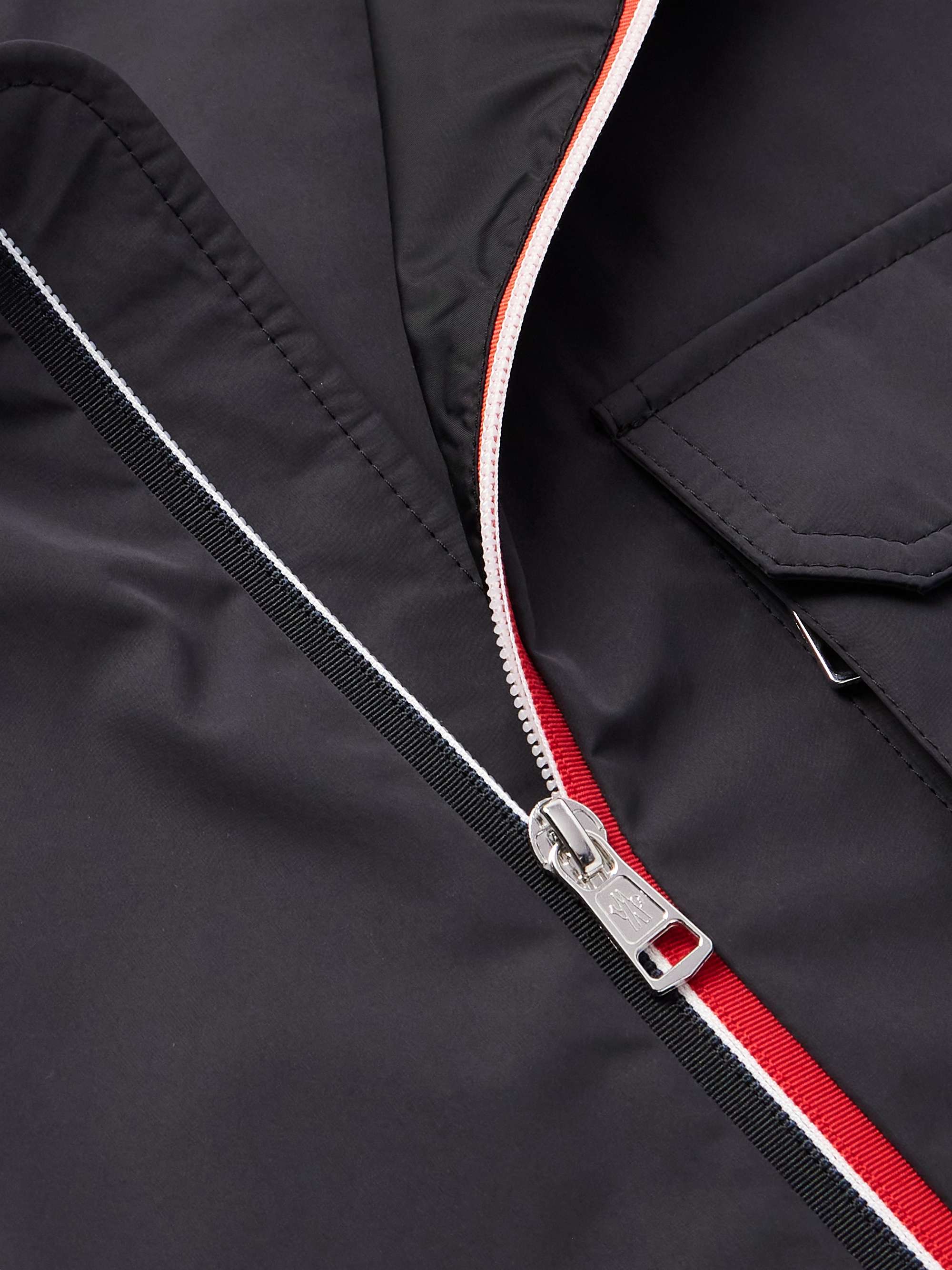 Logo-Appliquéd Grosgrain-Trimmed Shell Overshirt view