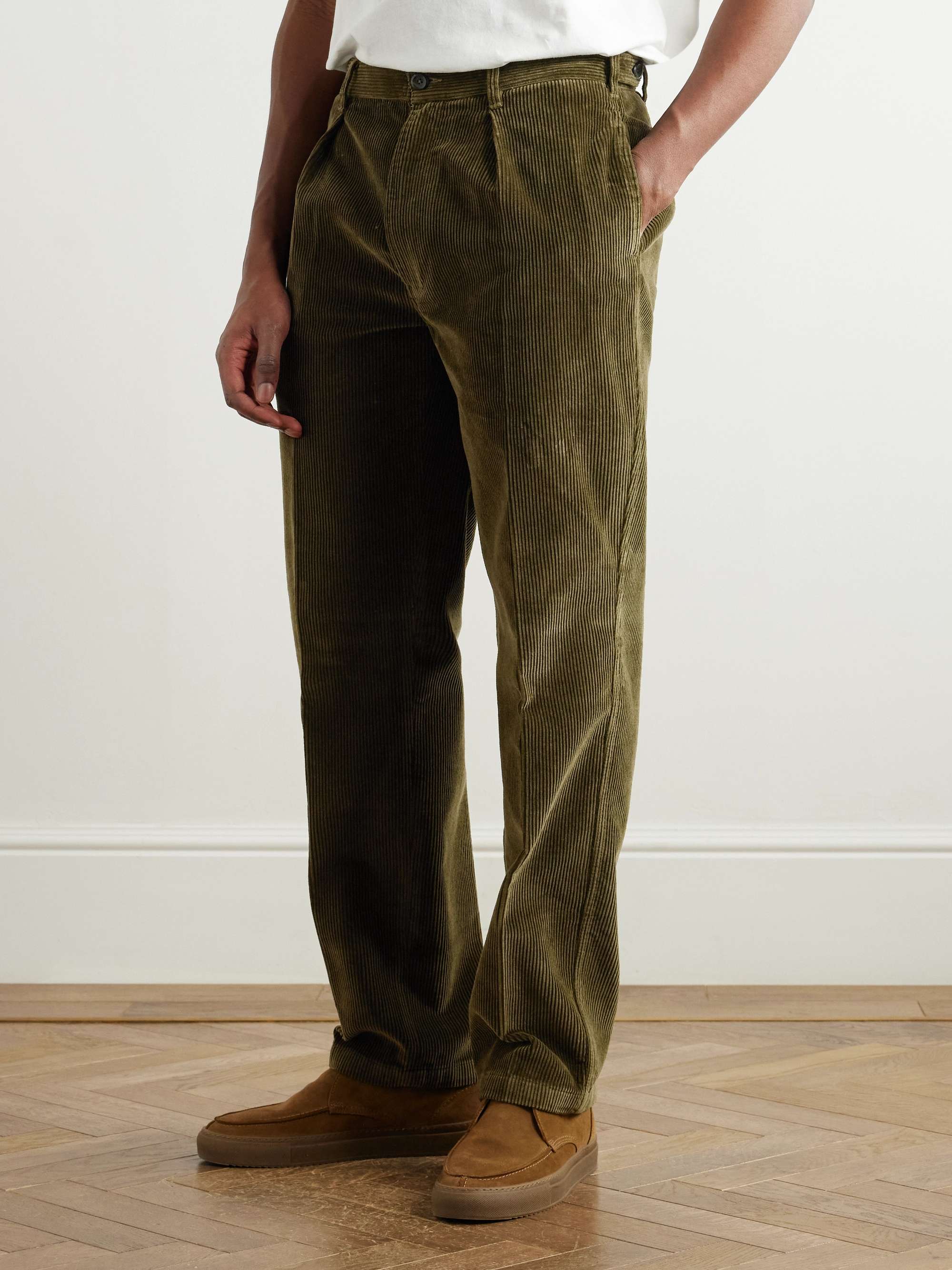 Games Straight-Leg Pleated Cotton-Corduroy Trousers view