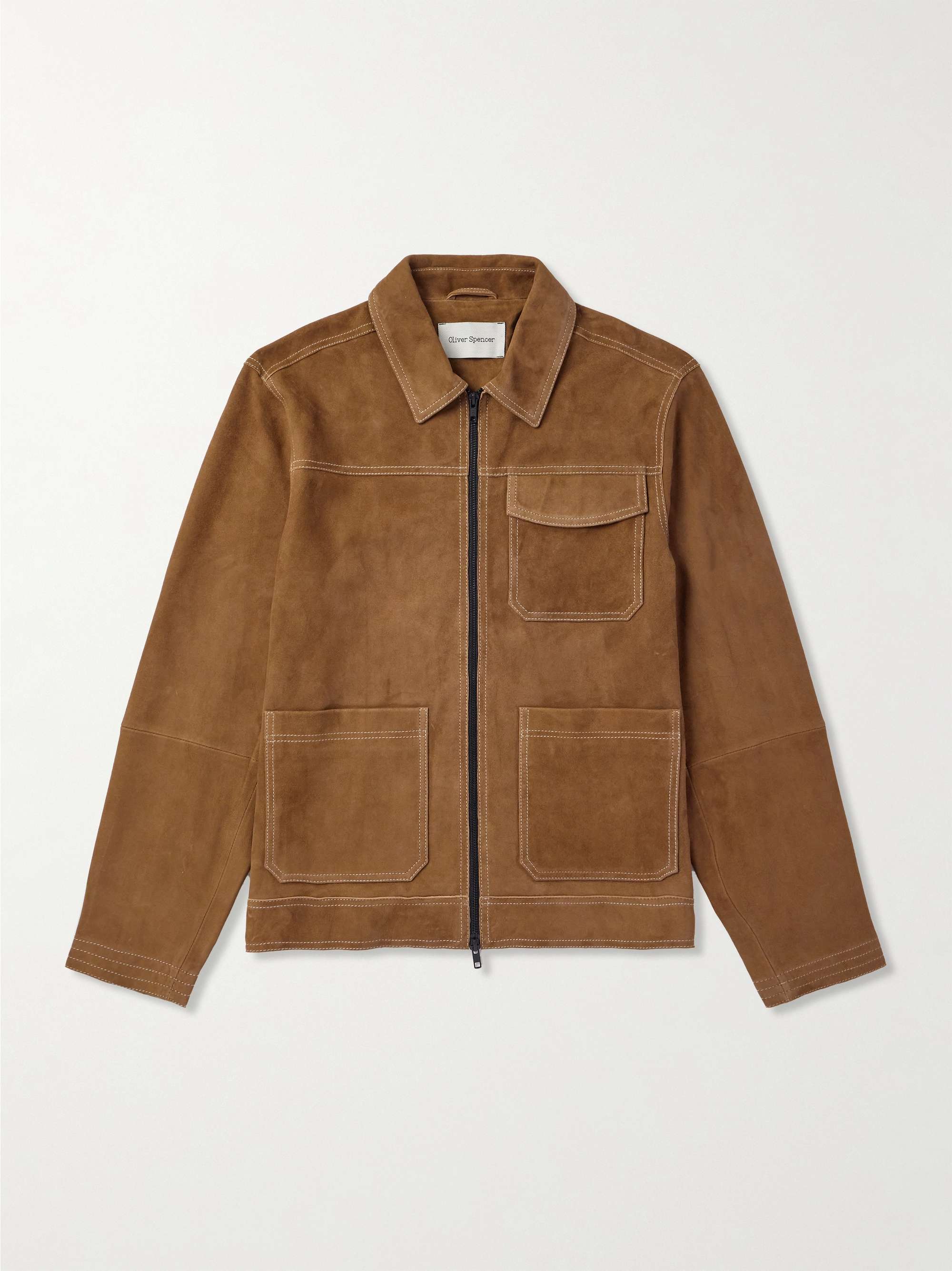 Hardwick Slim-Fit Suede Chore Jacket hero visual