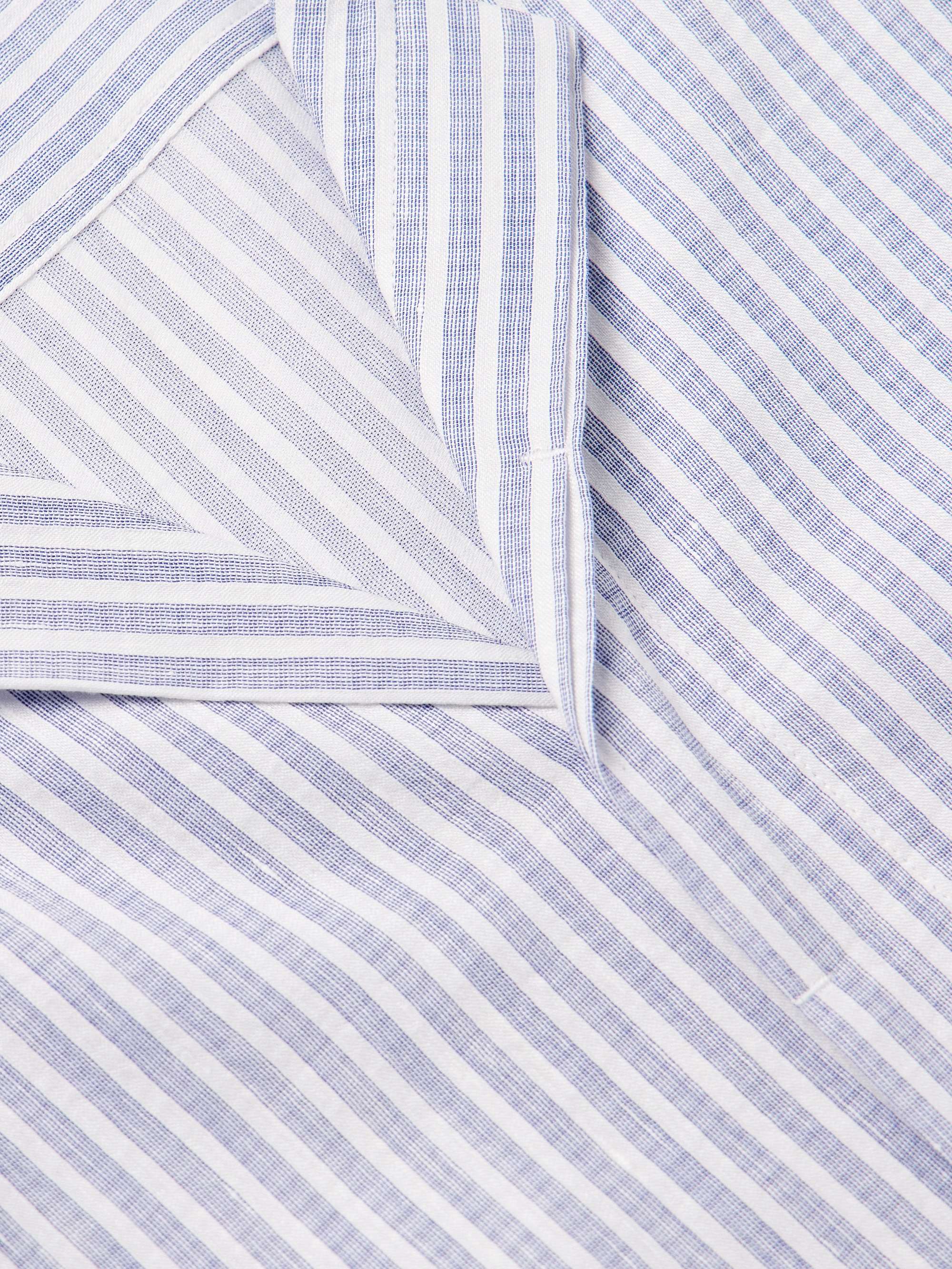 Maitan II Camp-Collar Striped Cotton and Linen-Blend Shirt view