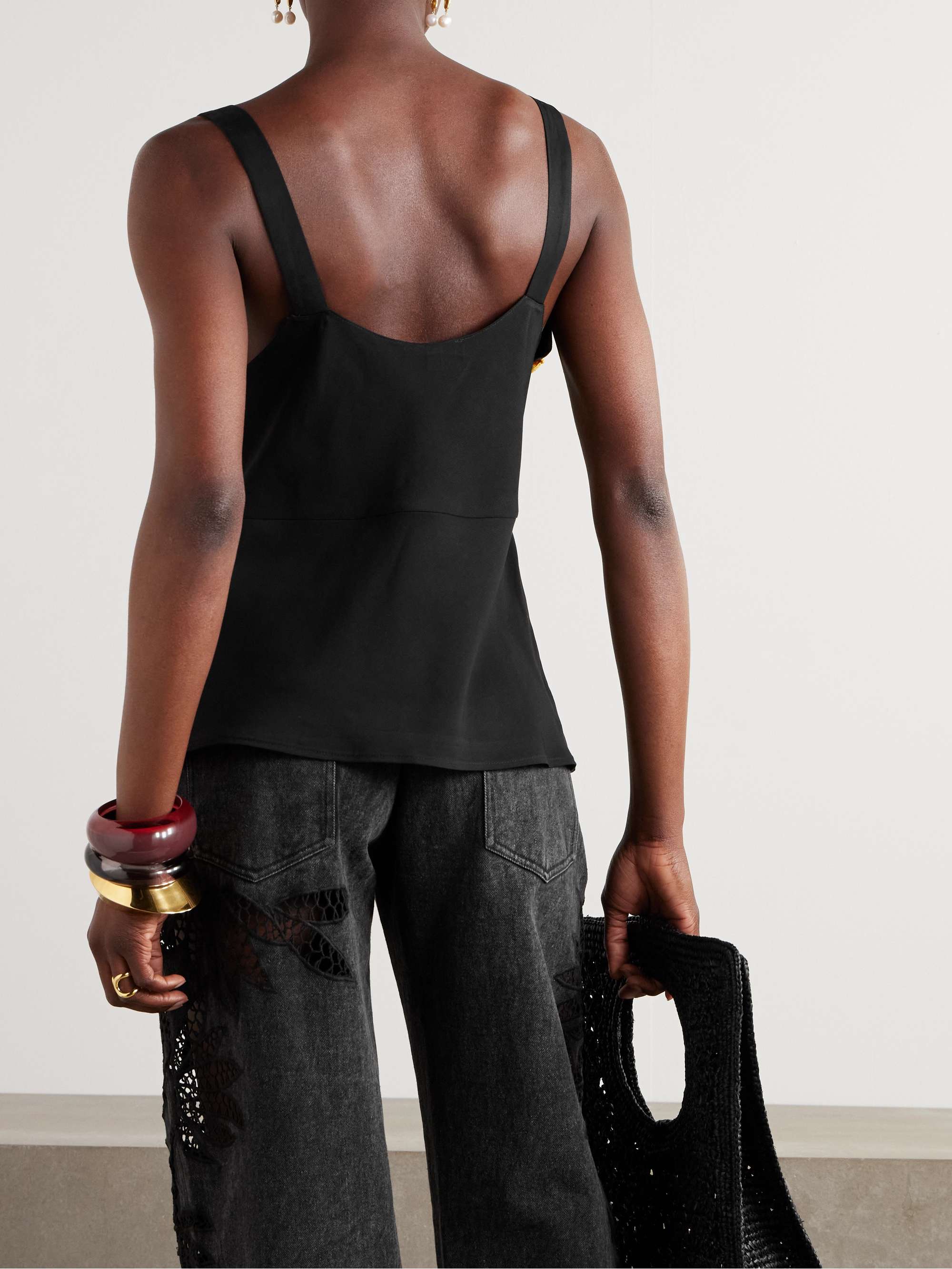 Pavona drill and crocheted cotton top view