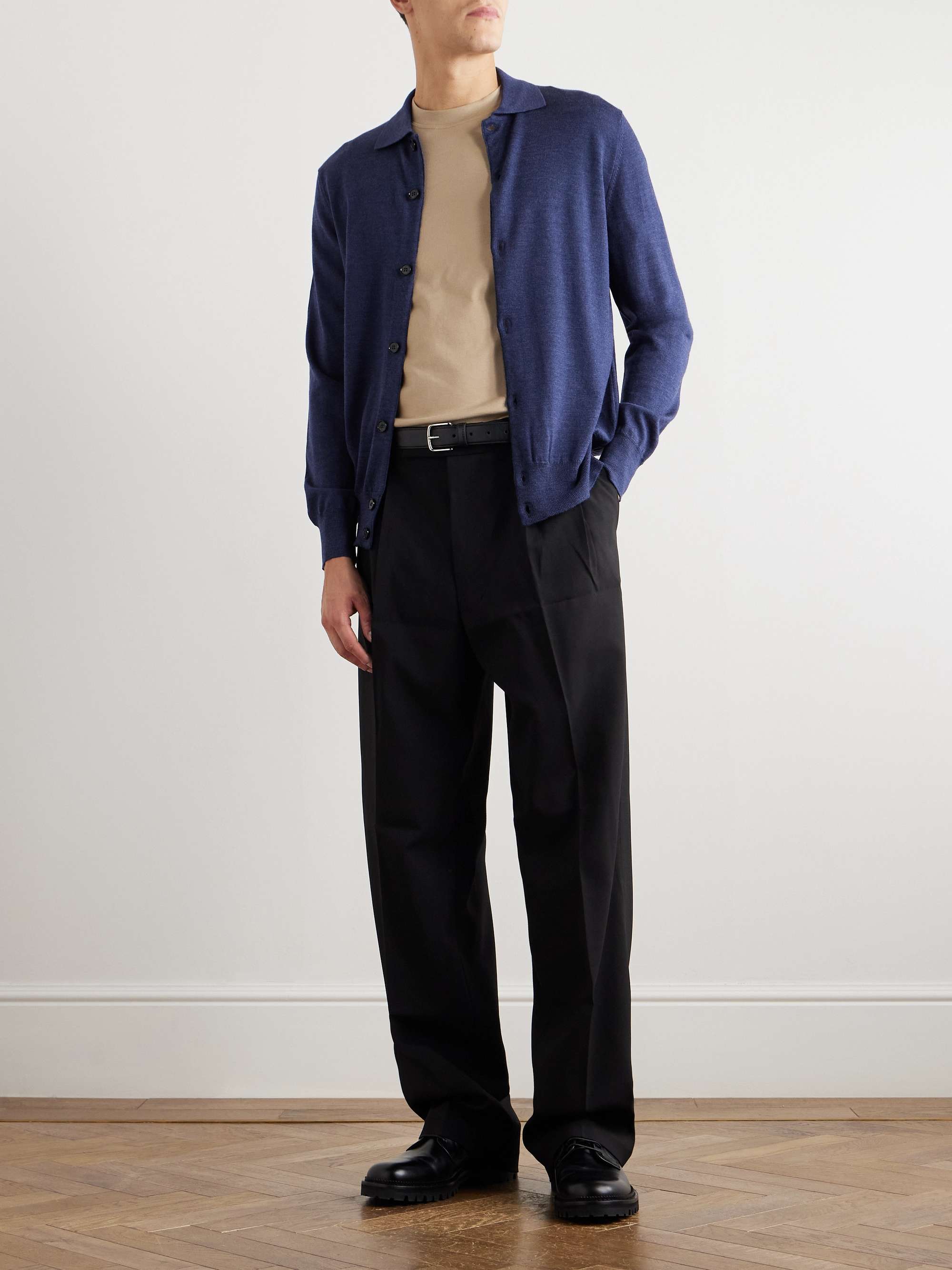 Slim-Fit Wool Cardigan view
