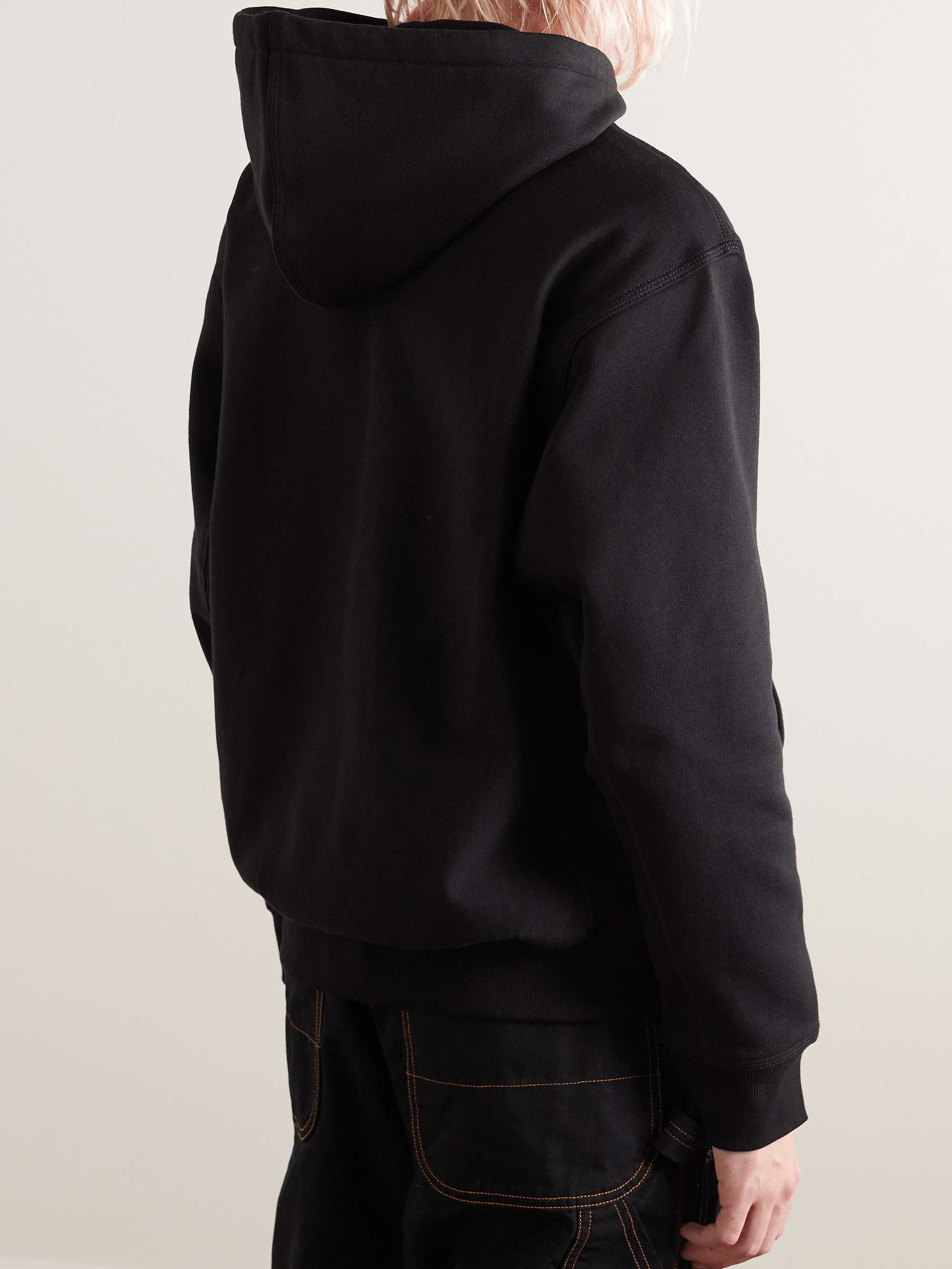 American Script Logo-Embroidered Cotton-Blend Jersey Hoodie view