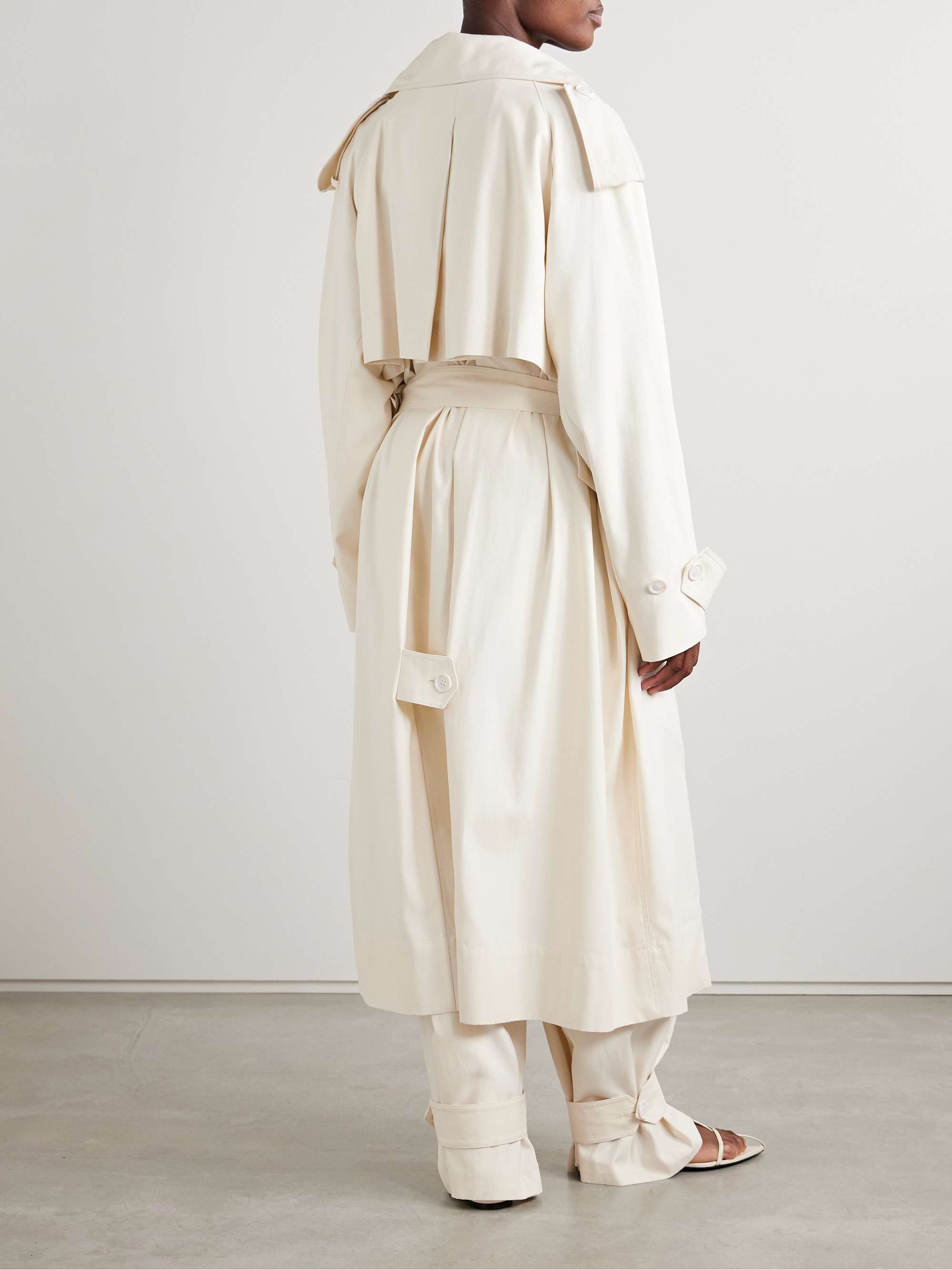 Oversized belted Lyocell and organic cotton-blend trench coat view