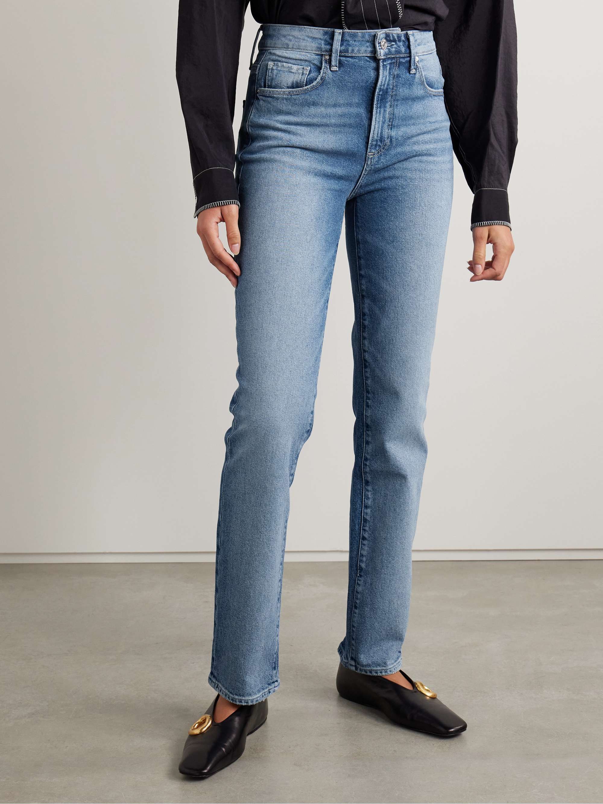 Stella high-rise straight-leg jeans view