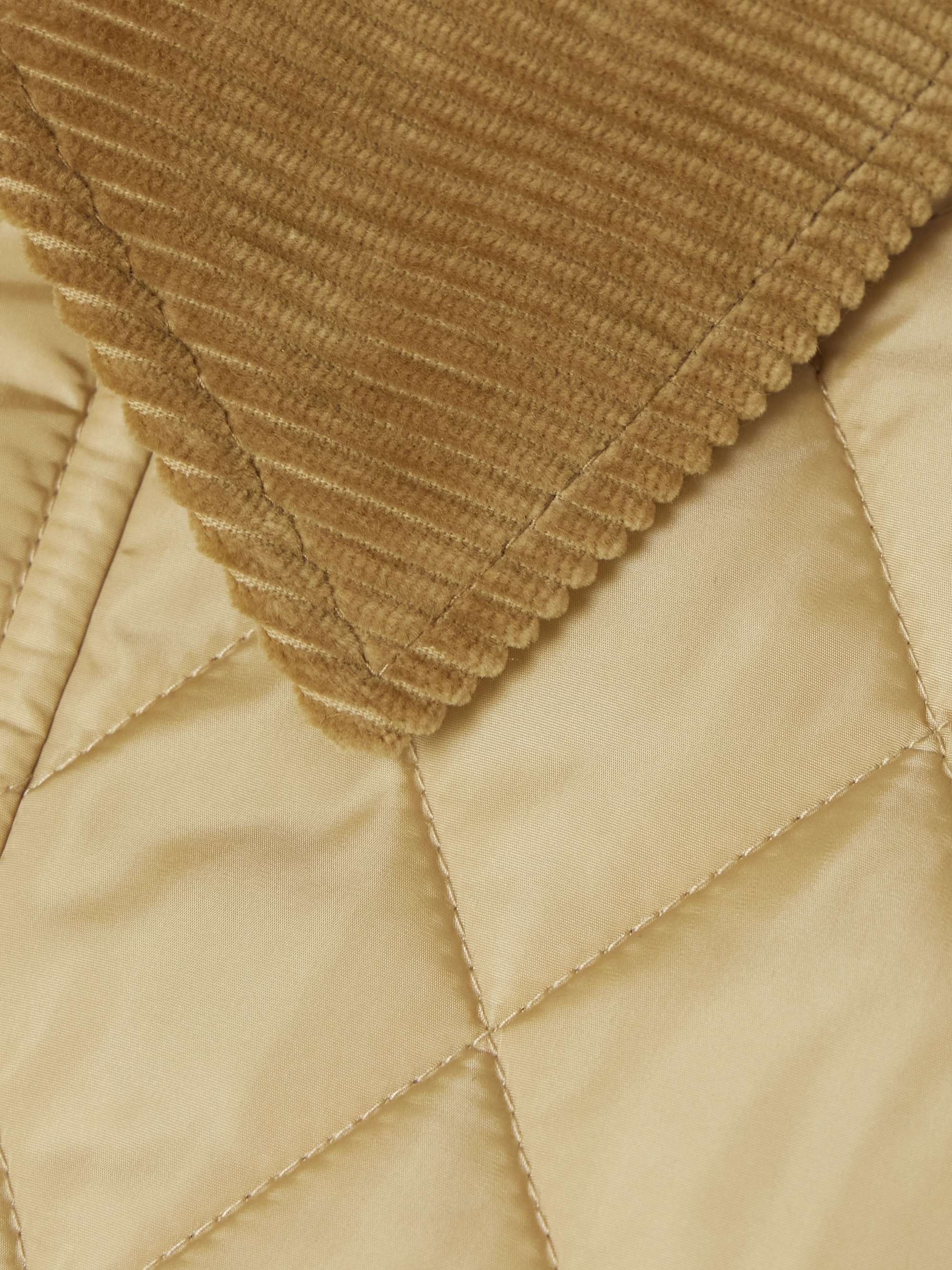 Cotton-corduroy-trimmed quilted shell jacket view