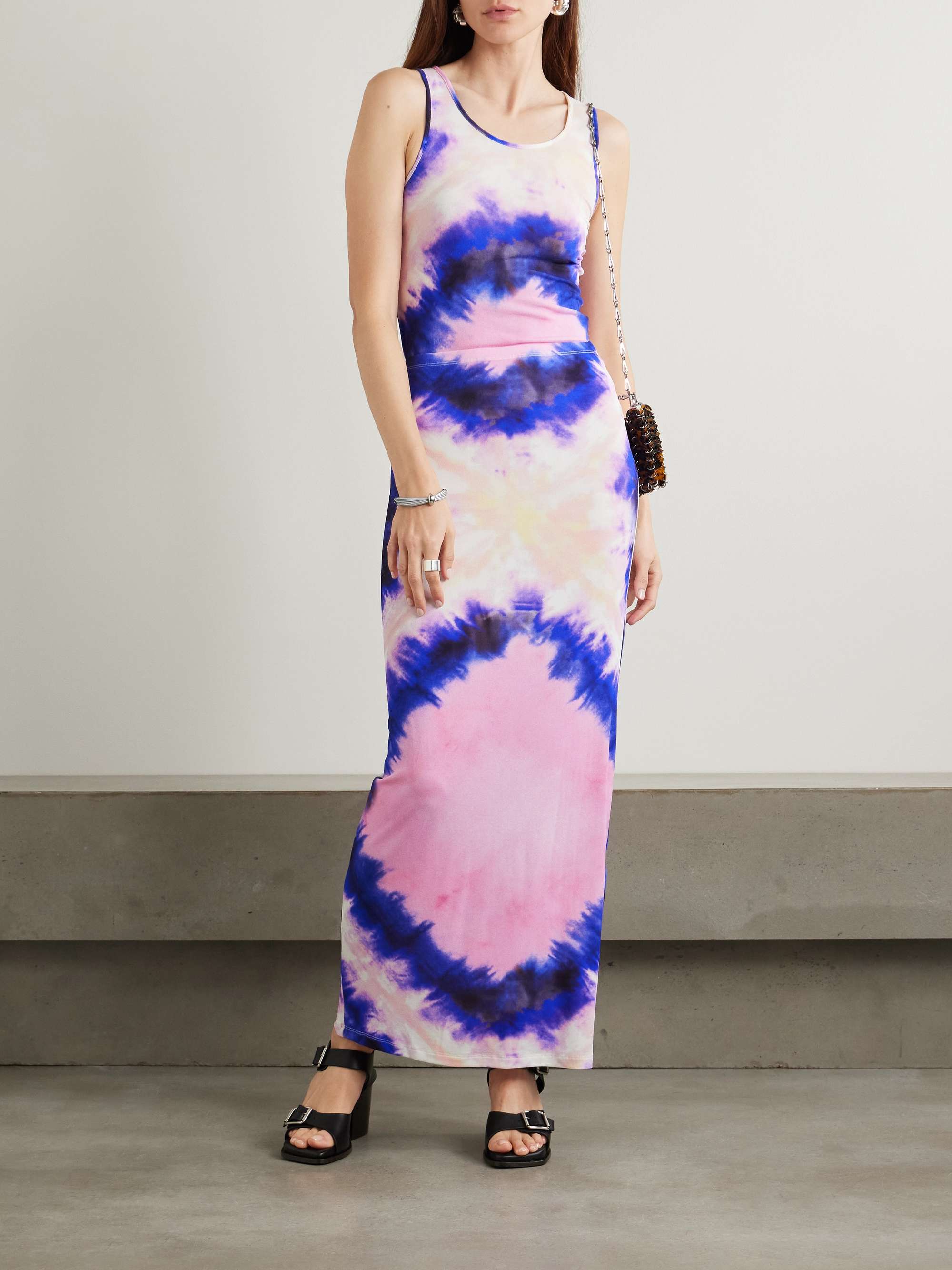 Tie-dyed stretch-crepe maxi skirt view