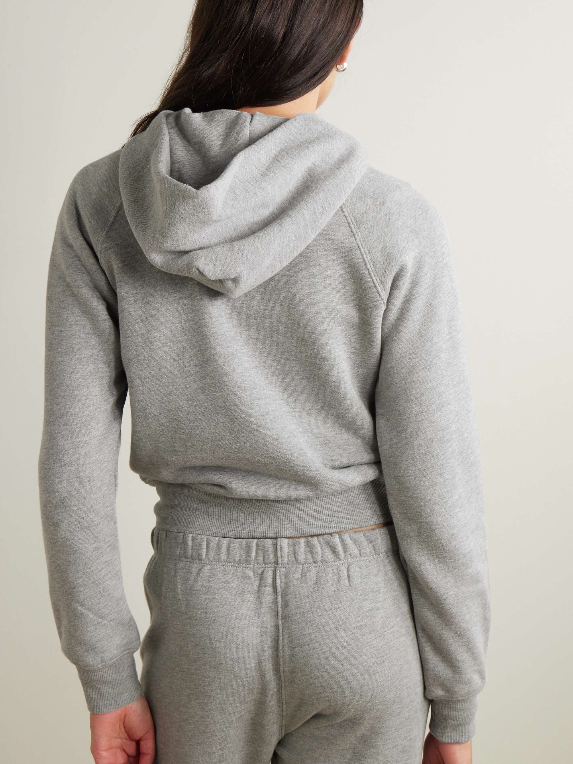 Embroidered cotton-blend hoodie view