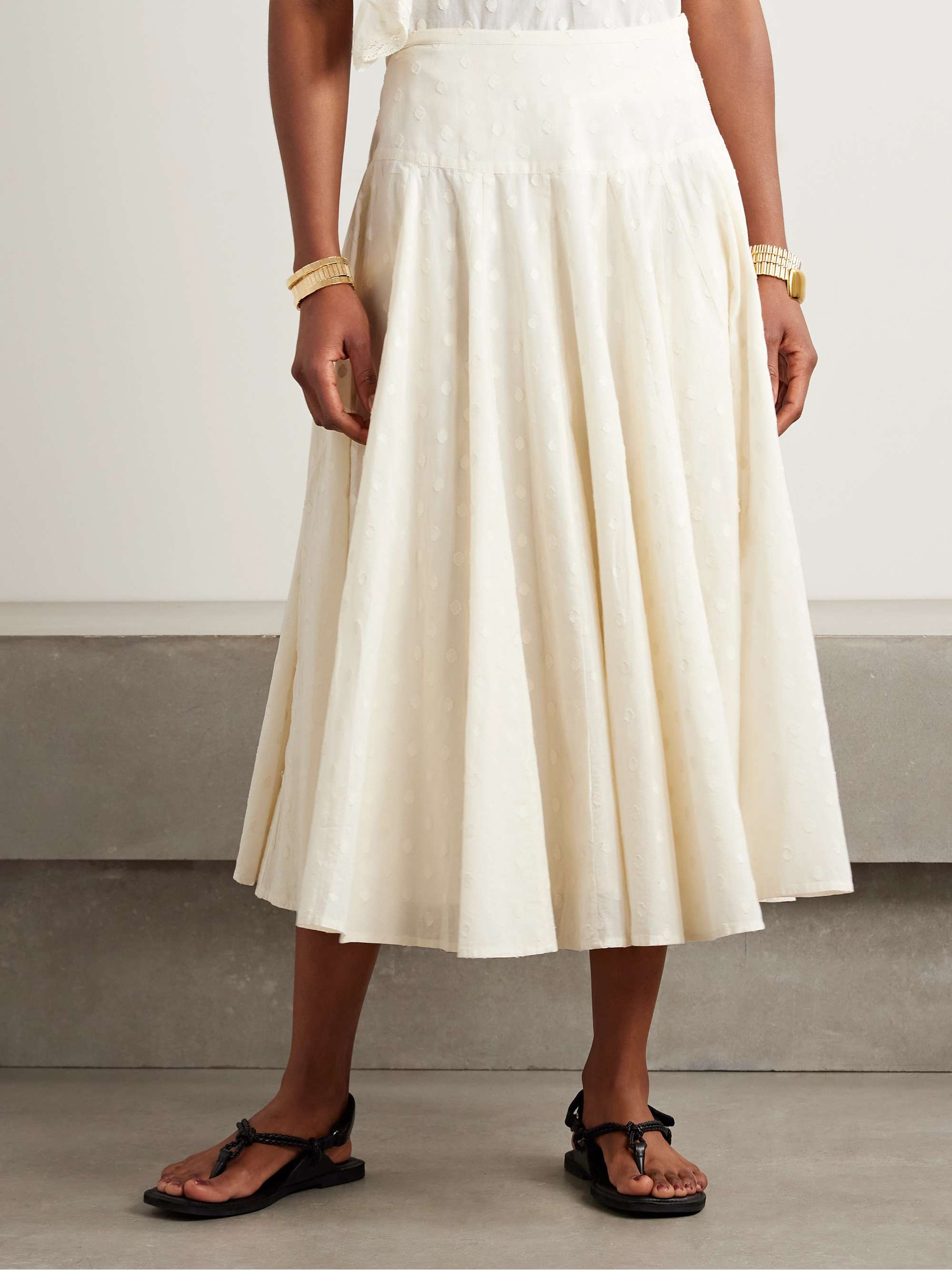 Luisa fil coupé cotton-voile midi skirt view