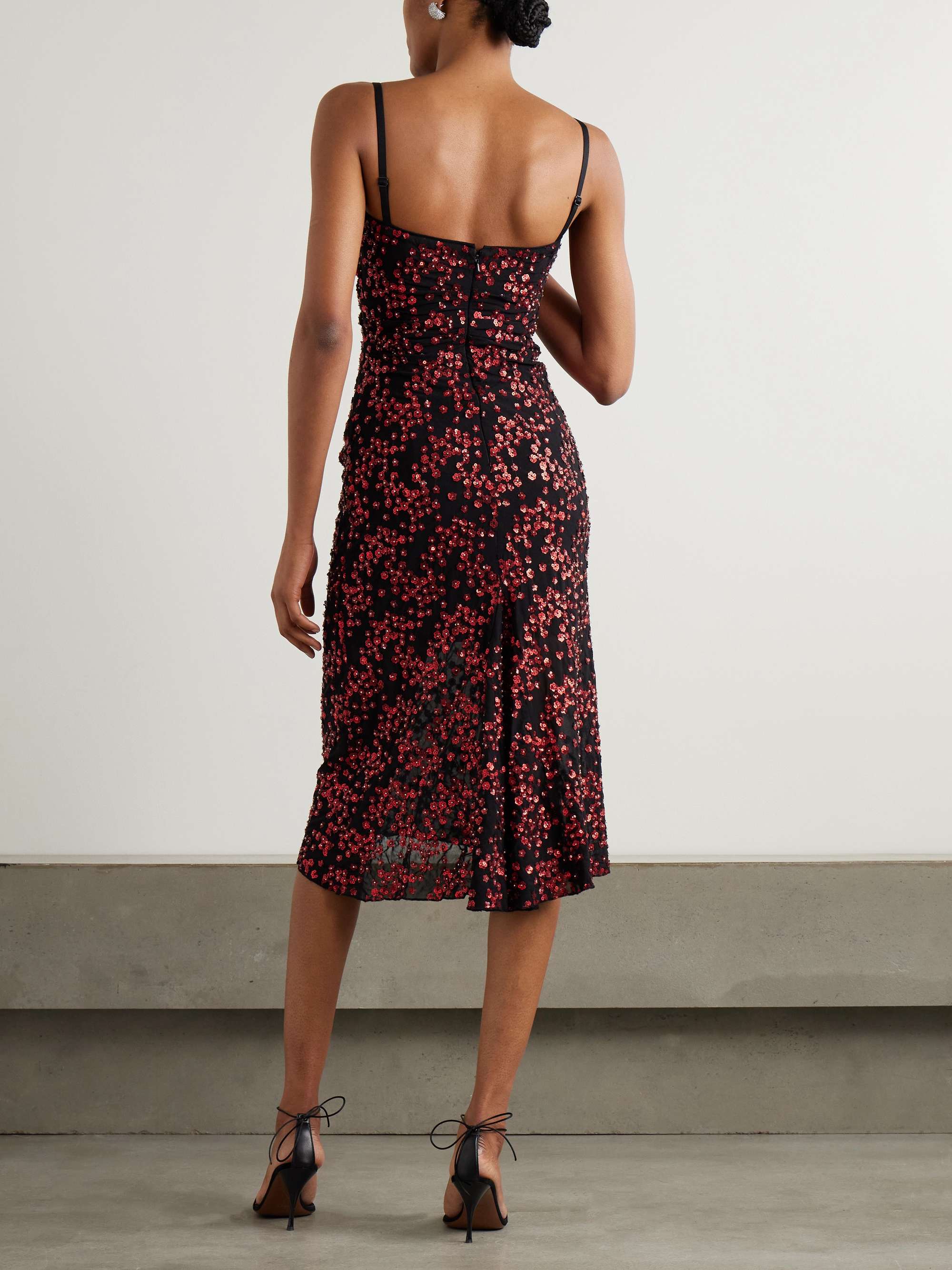 Florentina embellished ruched tulle midi dress view