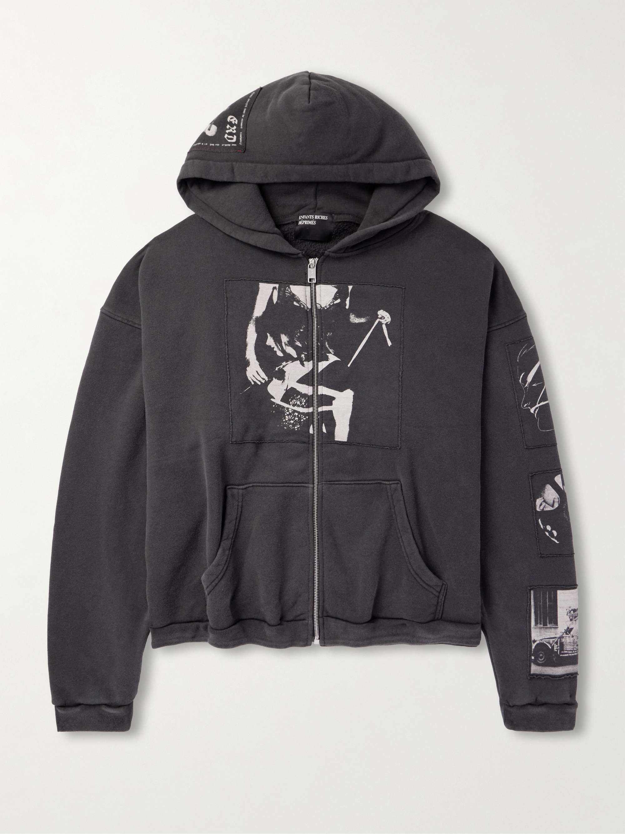Oversized Printed Cotton-Jersey Zip-Up Hoodie hero visual
