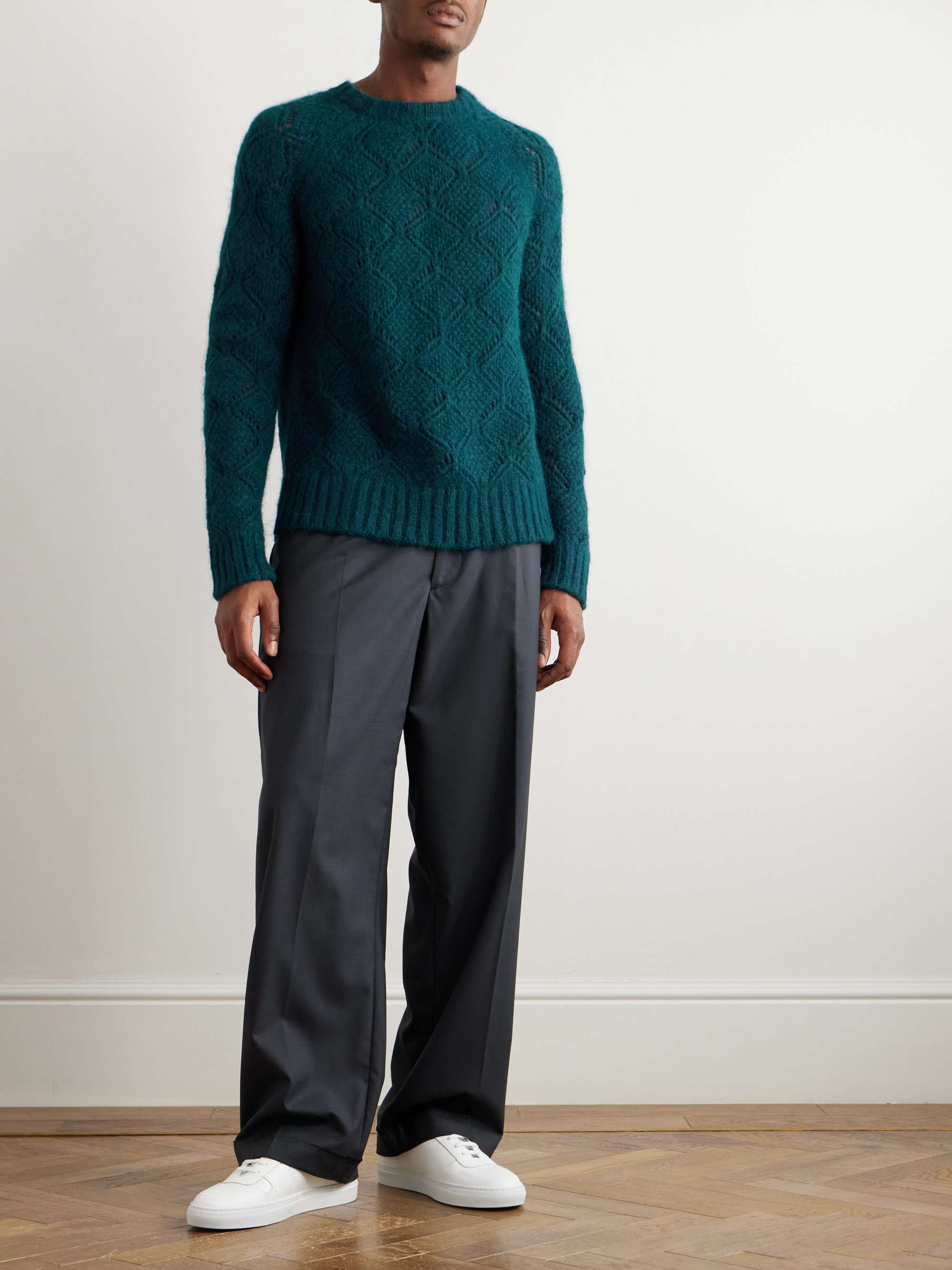 Crocheted Alpaca-Blend Sweater view
