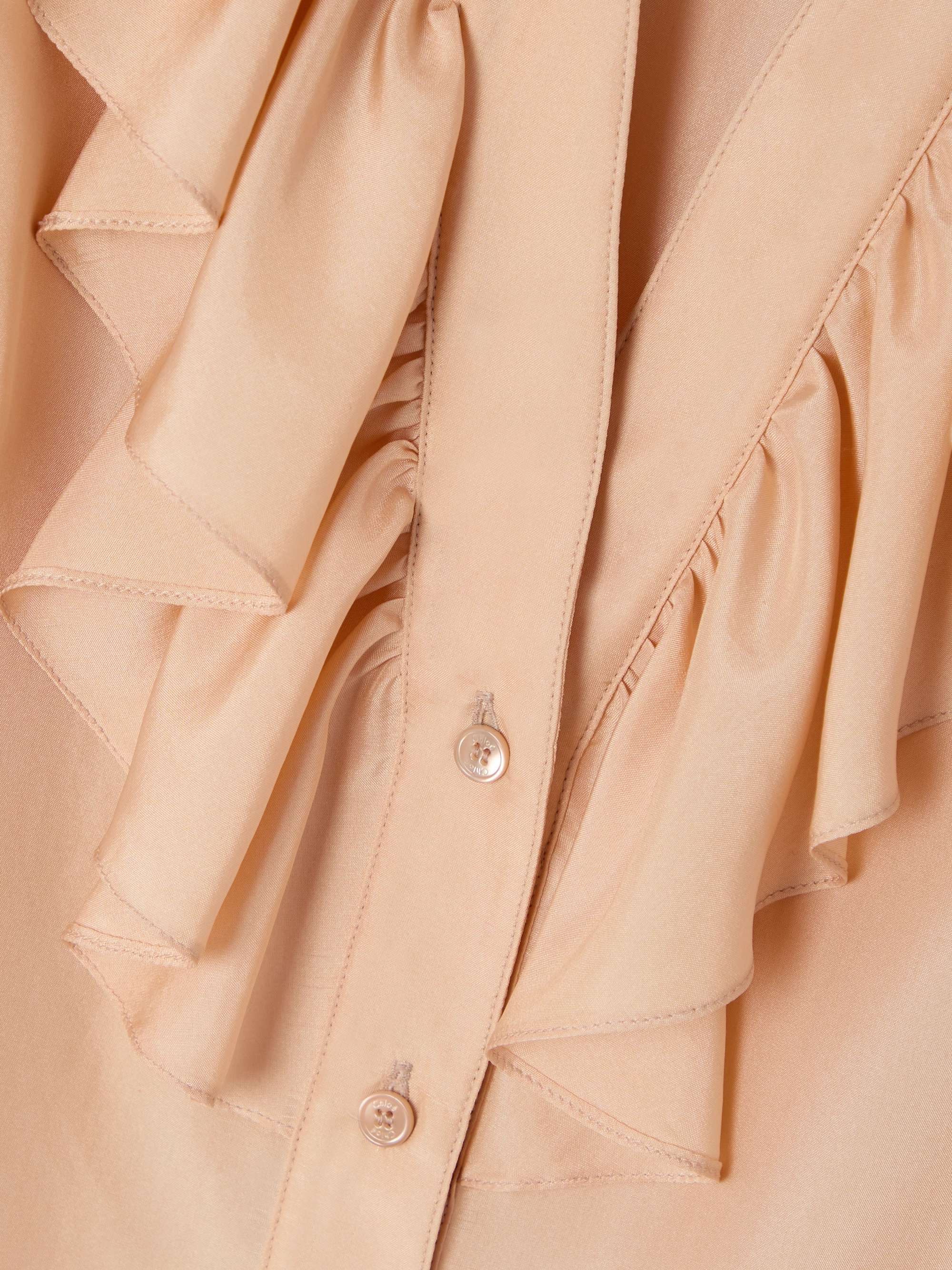 Ruffled silk blouse view