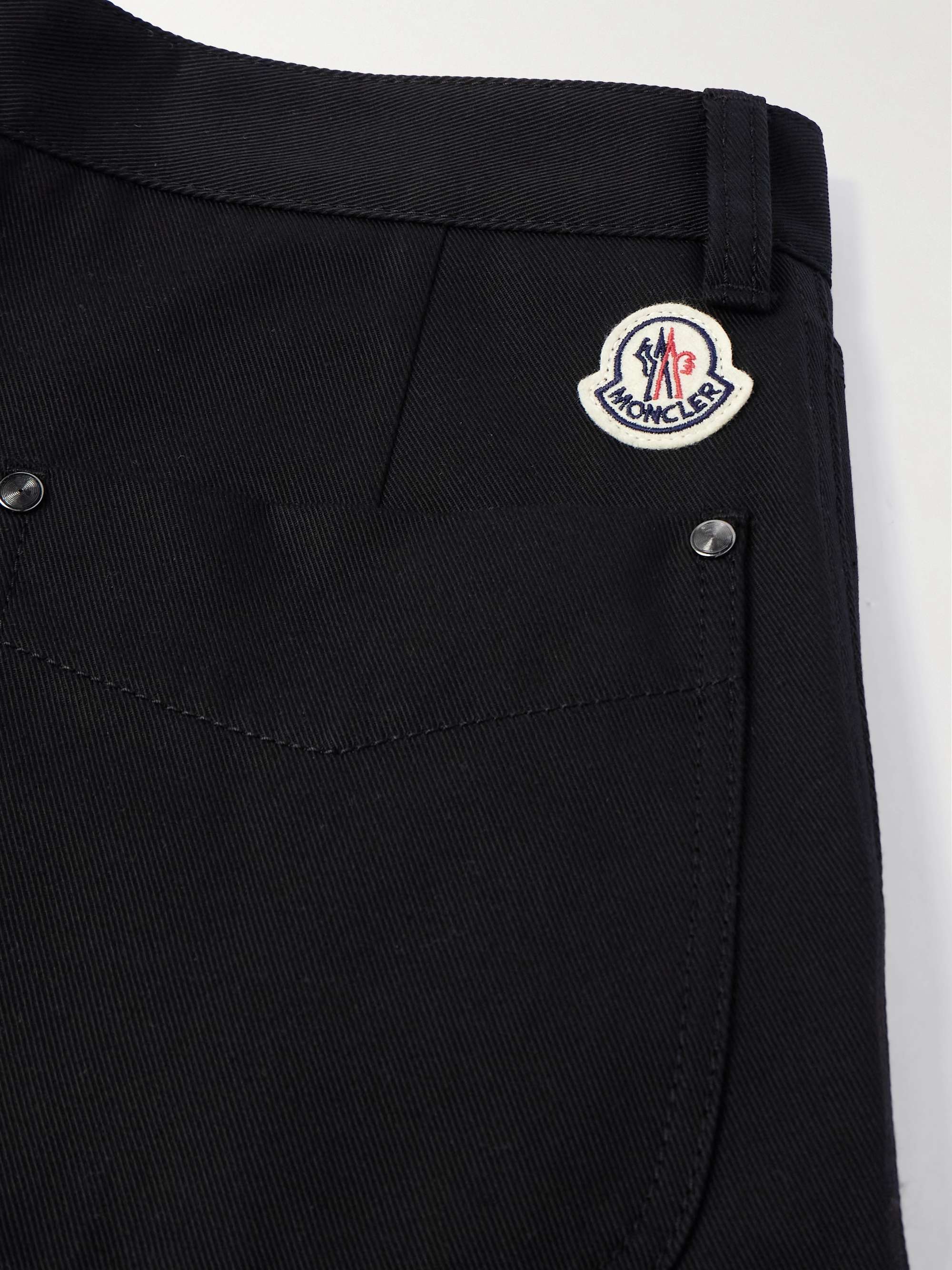 Wide-Leg Logo-Appliquéd Cotton-Twill Shorts view