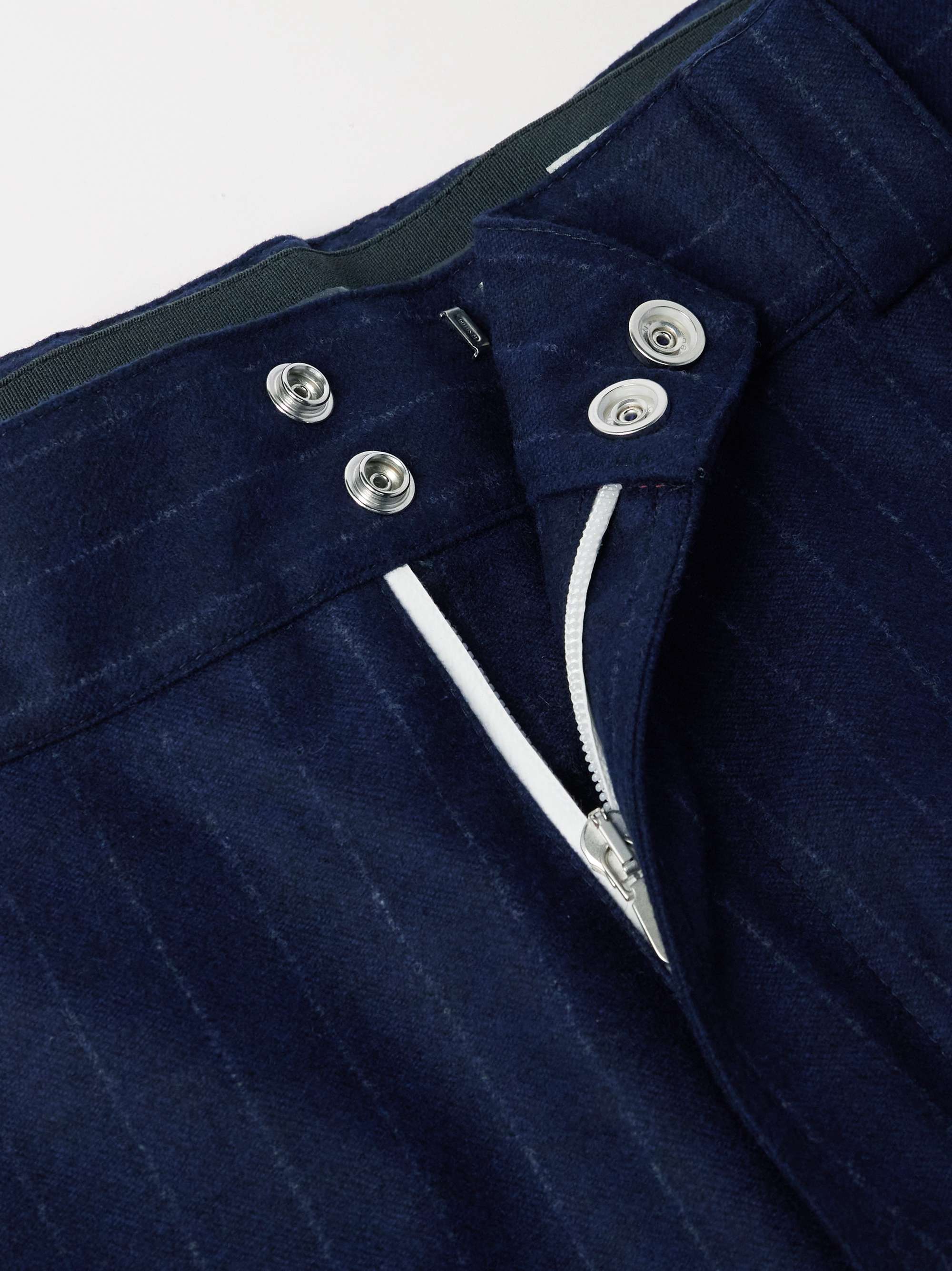 Straight-Leg Shell-Trimmed Striped Wool Ski Pants view