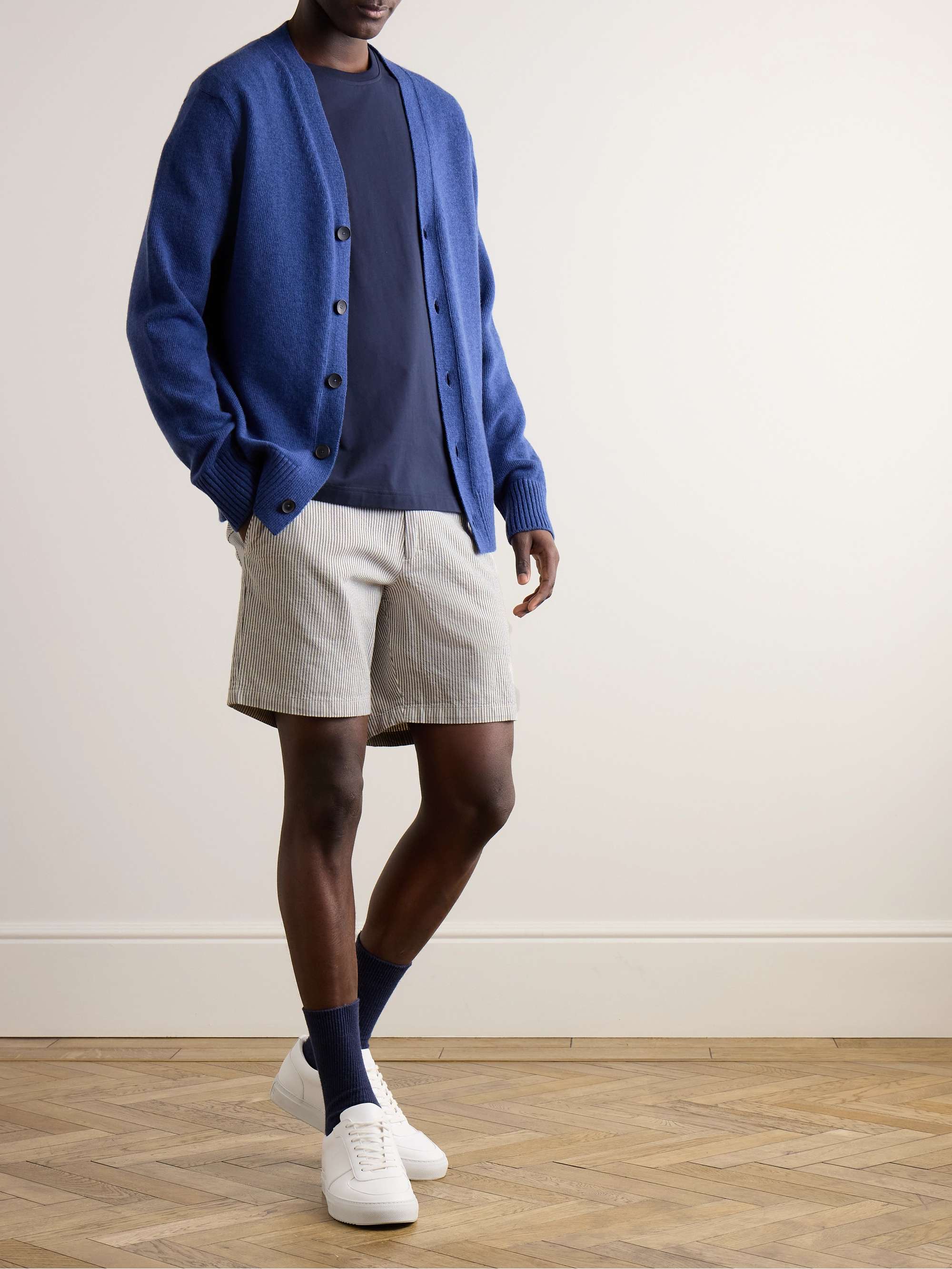 Slim-Fit Straight-Leg Striped Cotton Bermuda Shorts view
