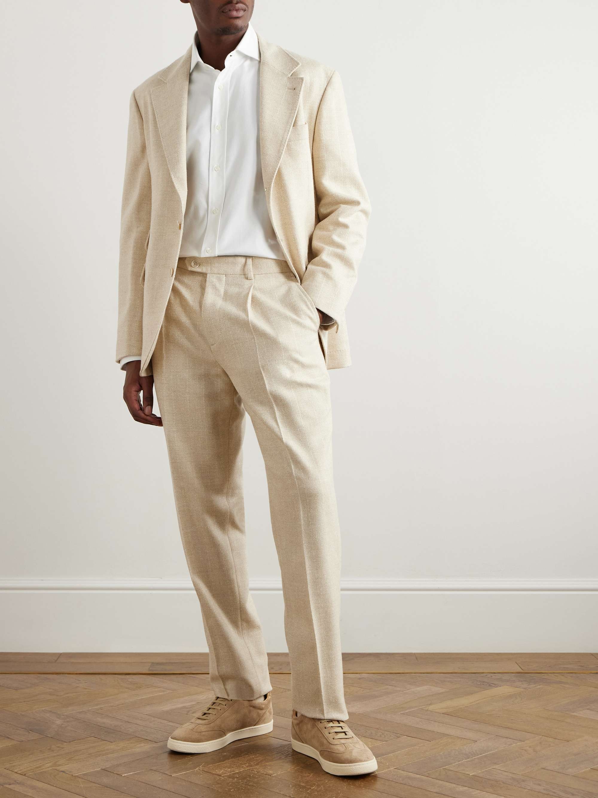 Cutaway-Collar Slim-Fit Cotton-Piqué Shirt view