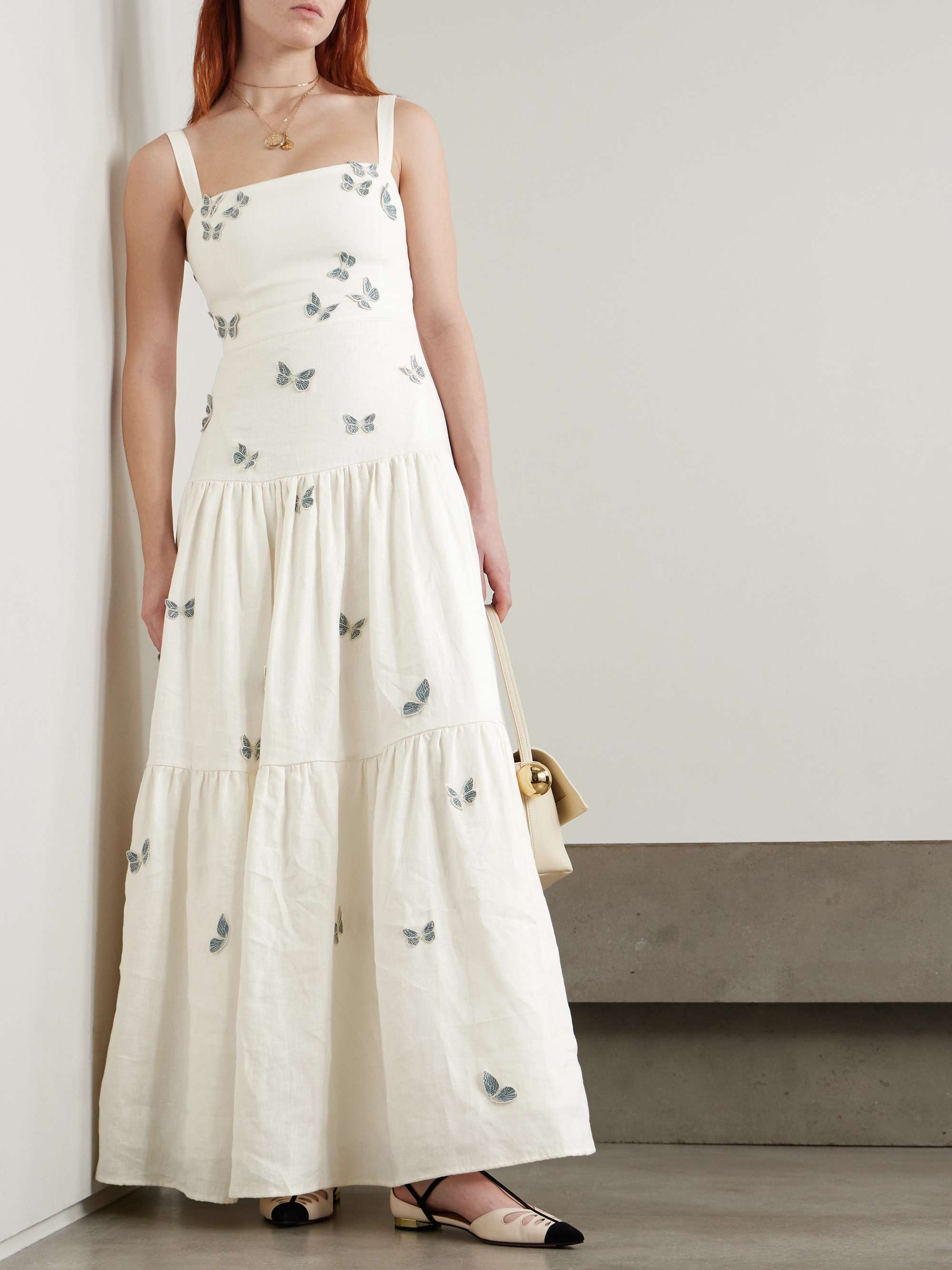 Lima Lymanopoda appliquéd tiered linen maxi dress view