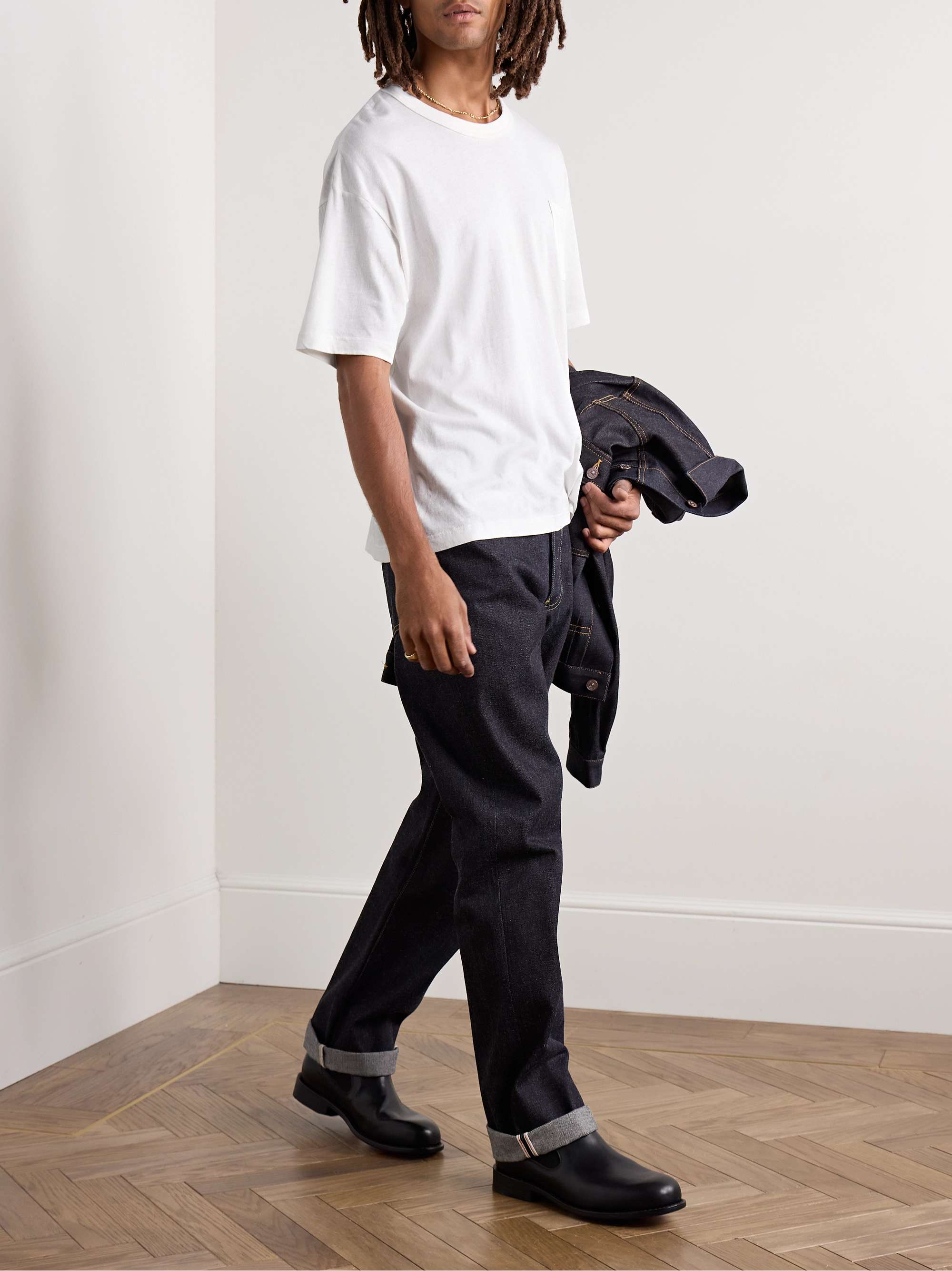 Jumbo Garment-Dyed Cotton and Silk-Blend Jersey T-Shirt view