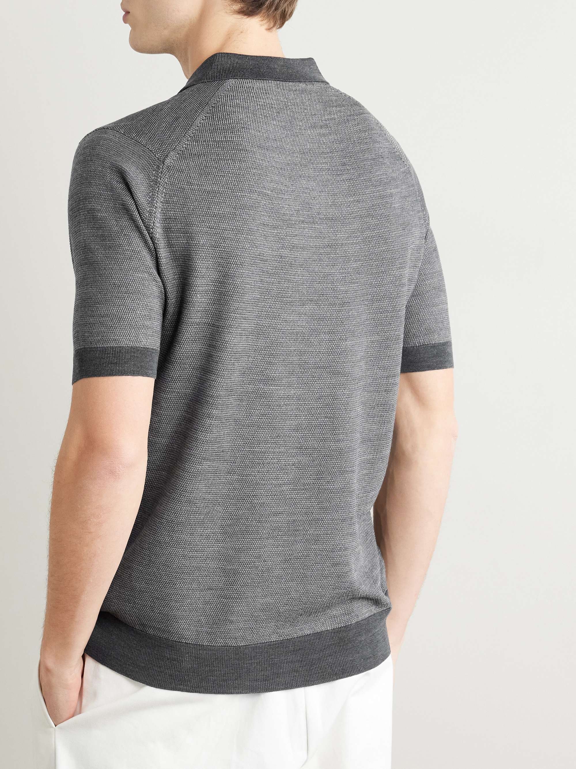 14.Singular Slim-Fit Merino Wool-Piqué Polo Shirt view