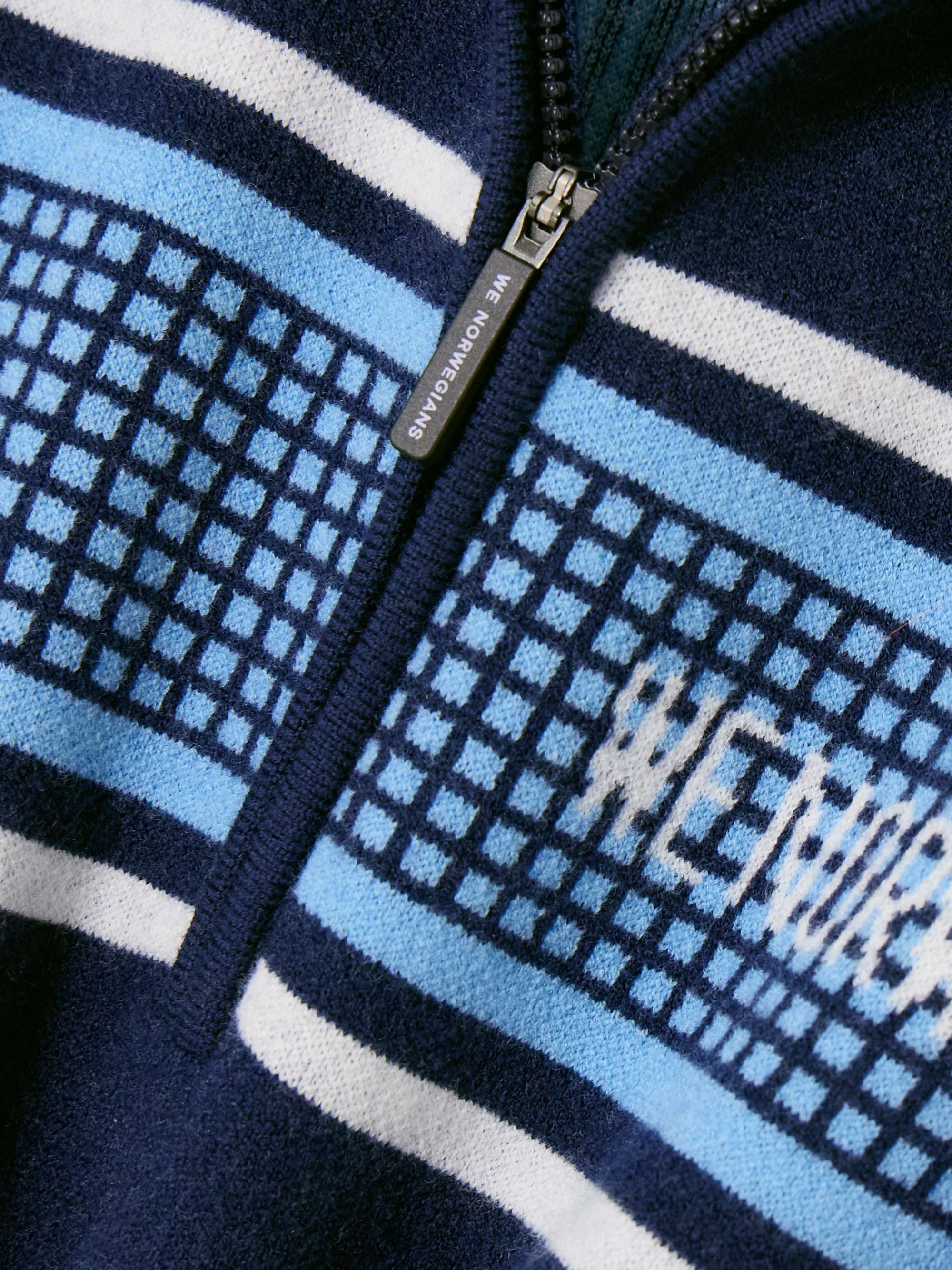 Stryn intarsia-knitted merino wool-blend piqué ski top view