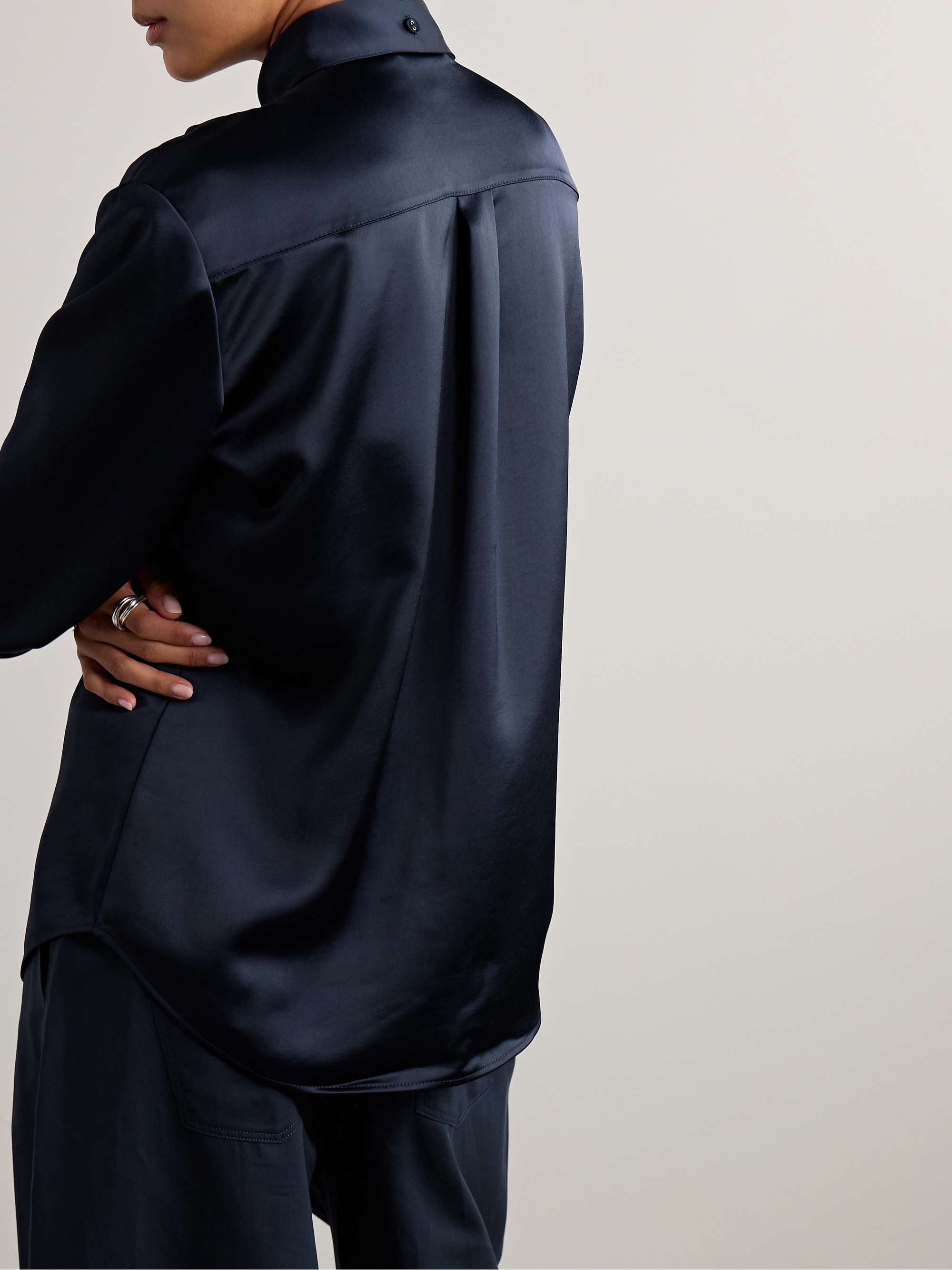 Raven satin-twill shirt view
