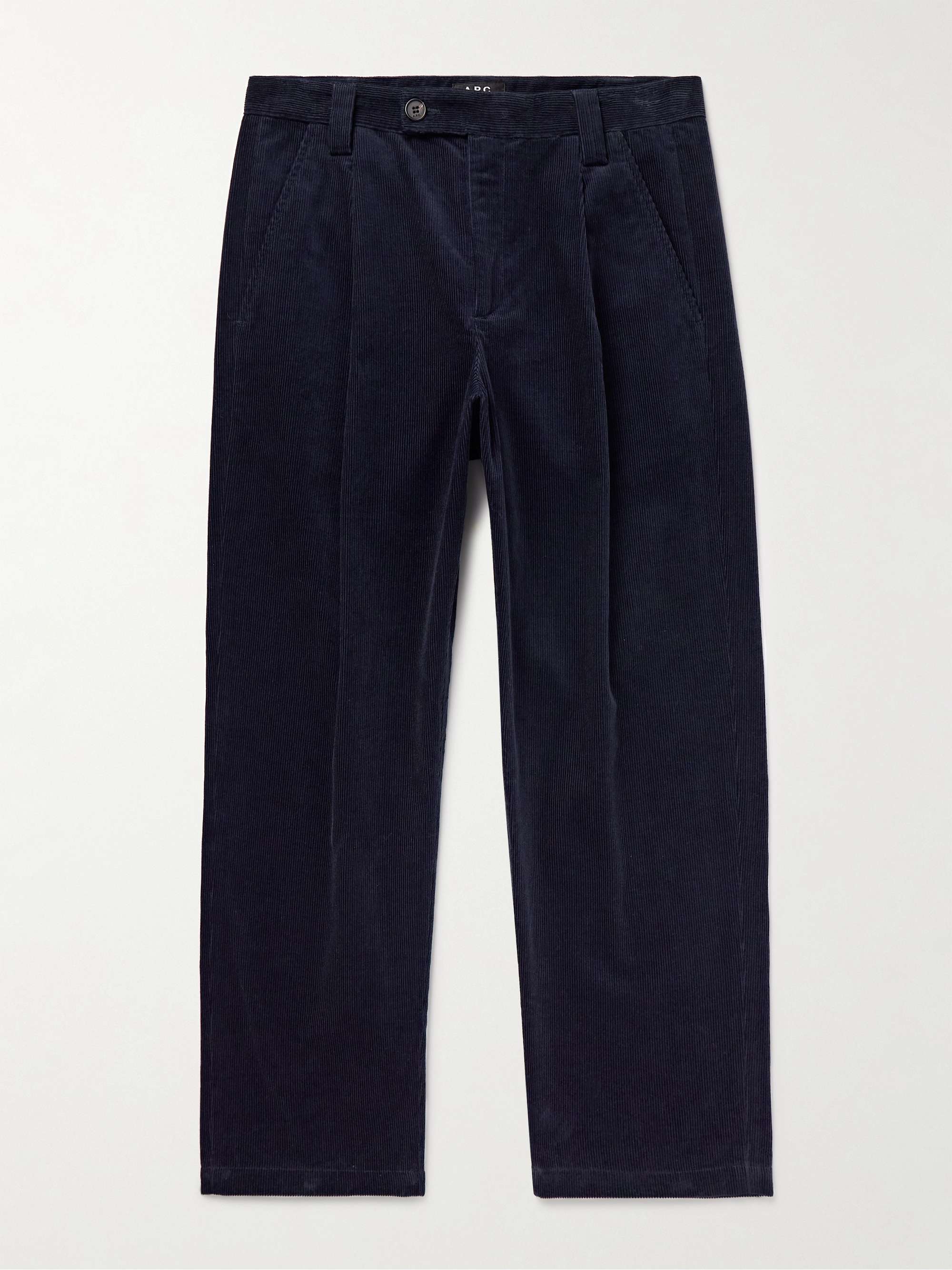 Renato Tapered Pleated Cotton-Corduroy Trousers hero visual