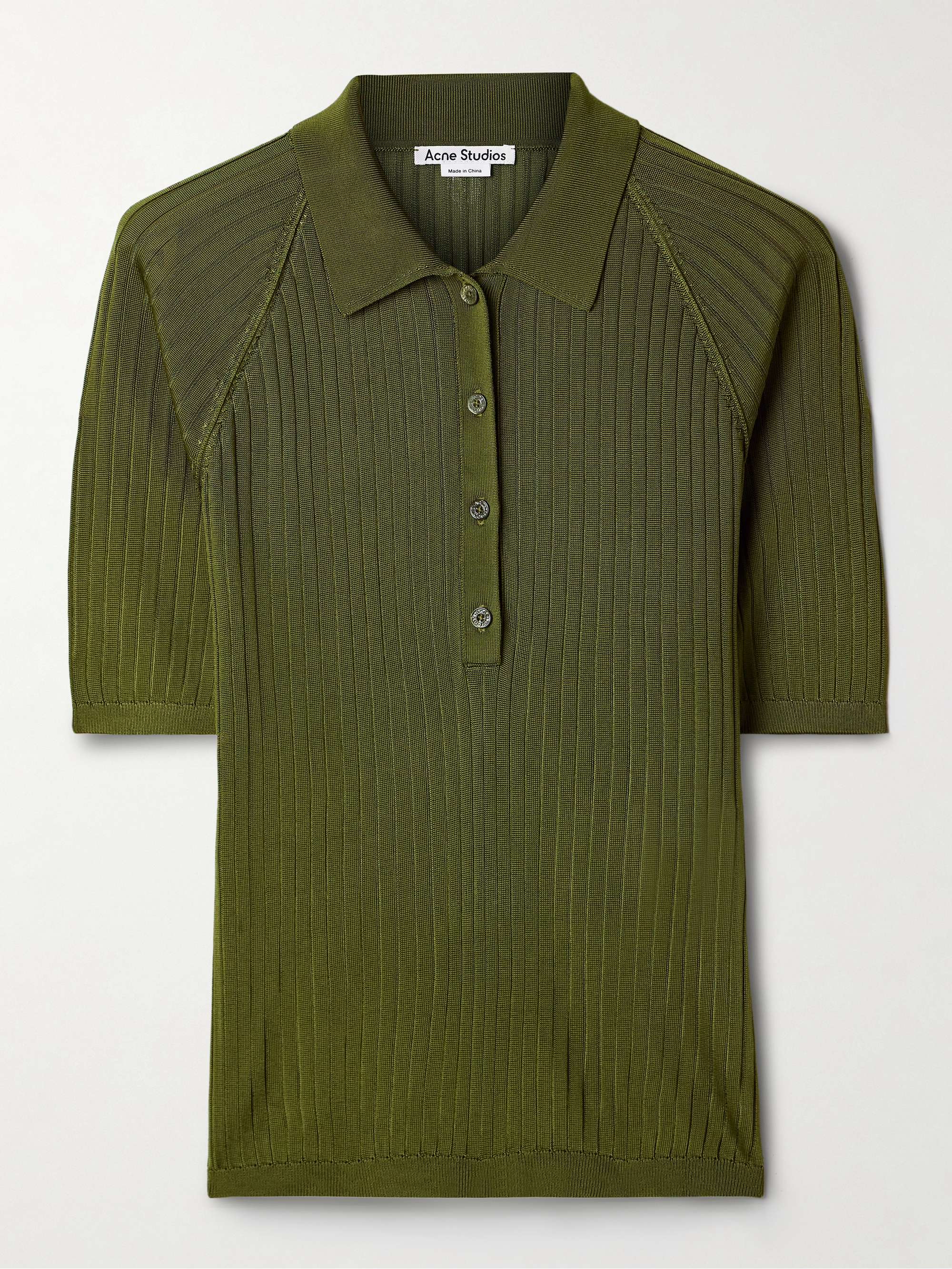 Ribbed-knit polo top hero visual