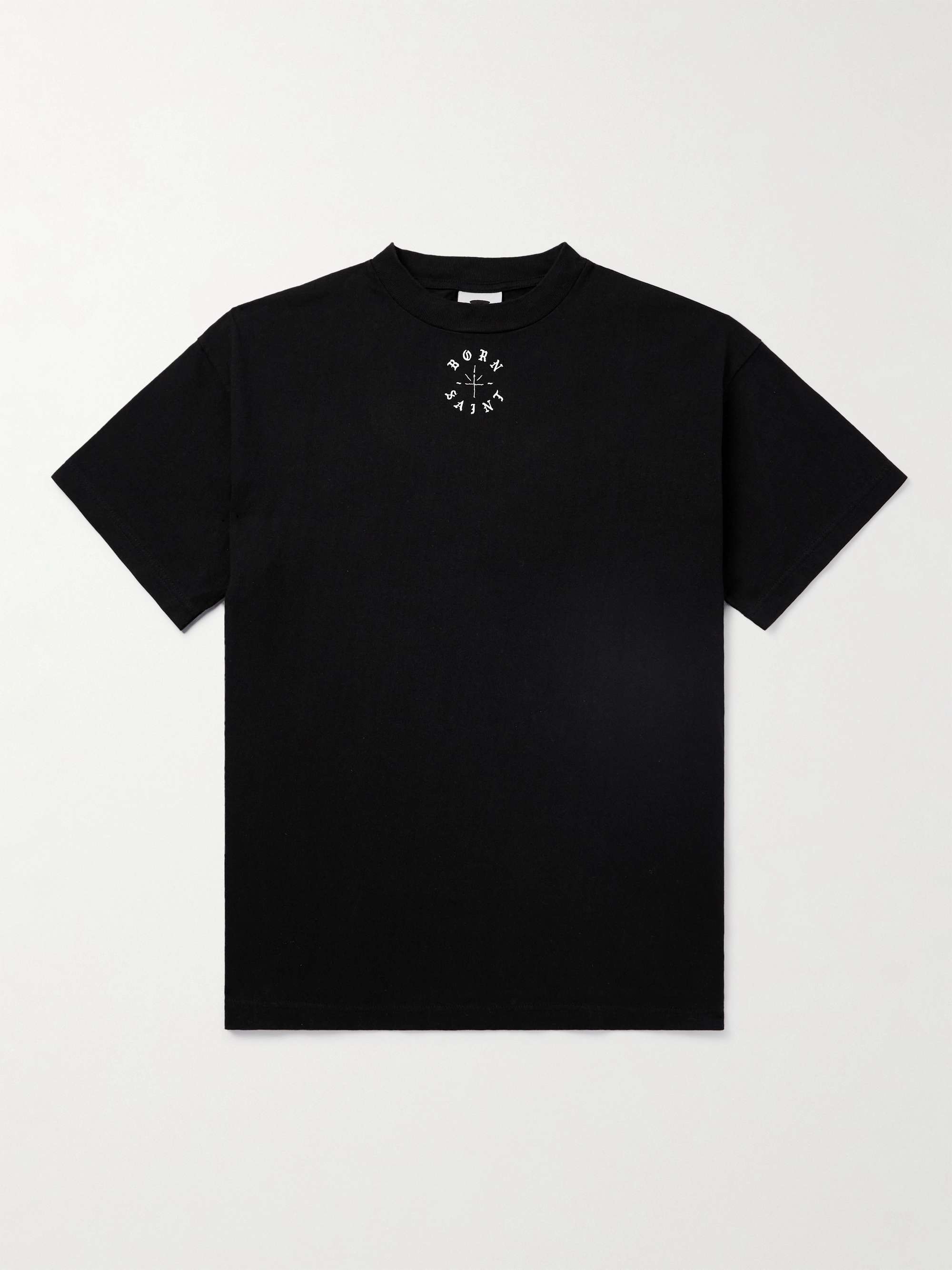 + Born X Raised Logo-Print Embroidered Cotton-Jersey T-Shirt hero visual