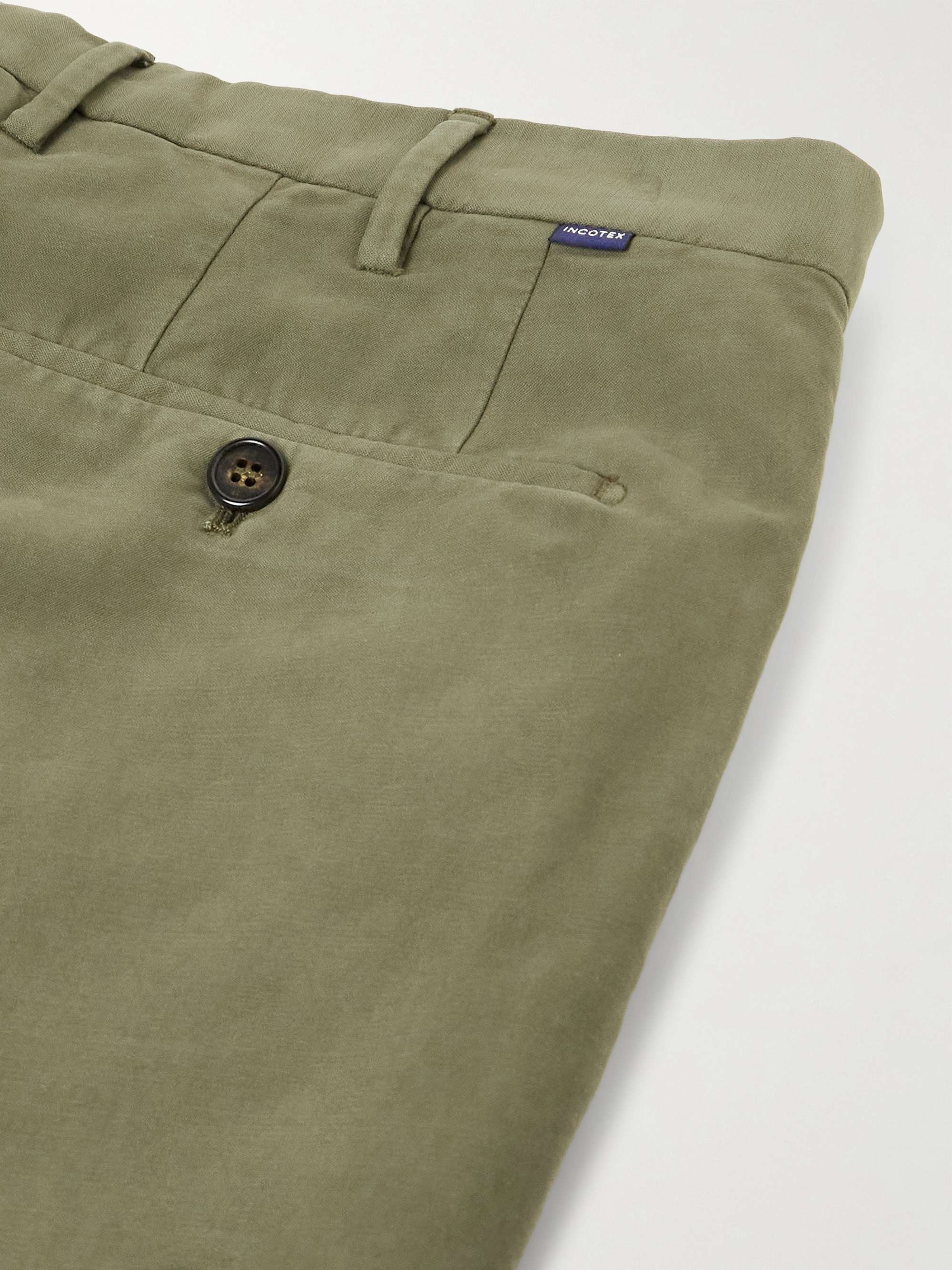 Venezia 1951 Straight-Leg Pleated Stretch-Cotton Trousers view