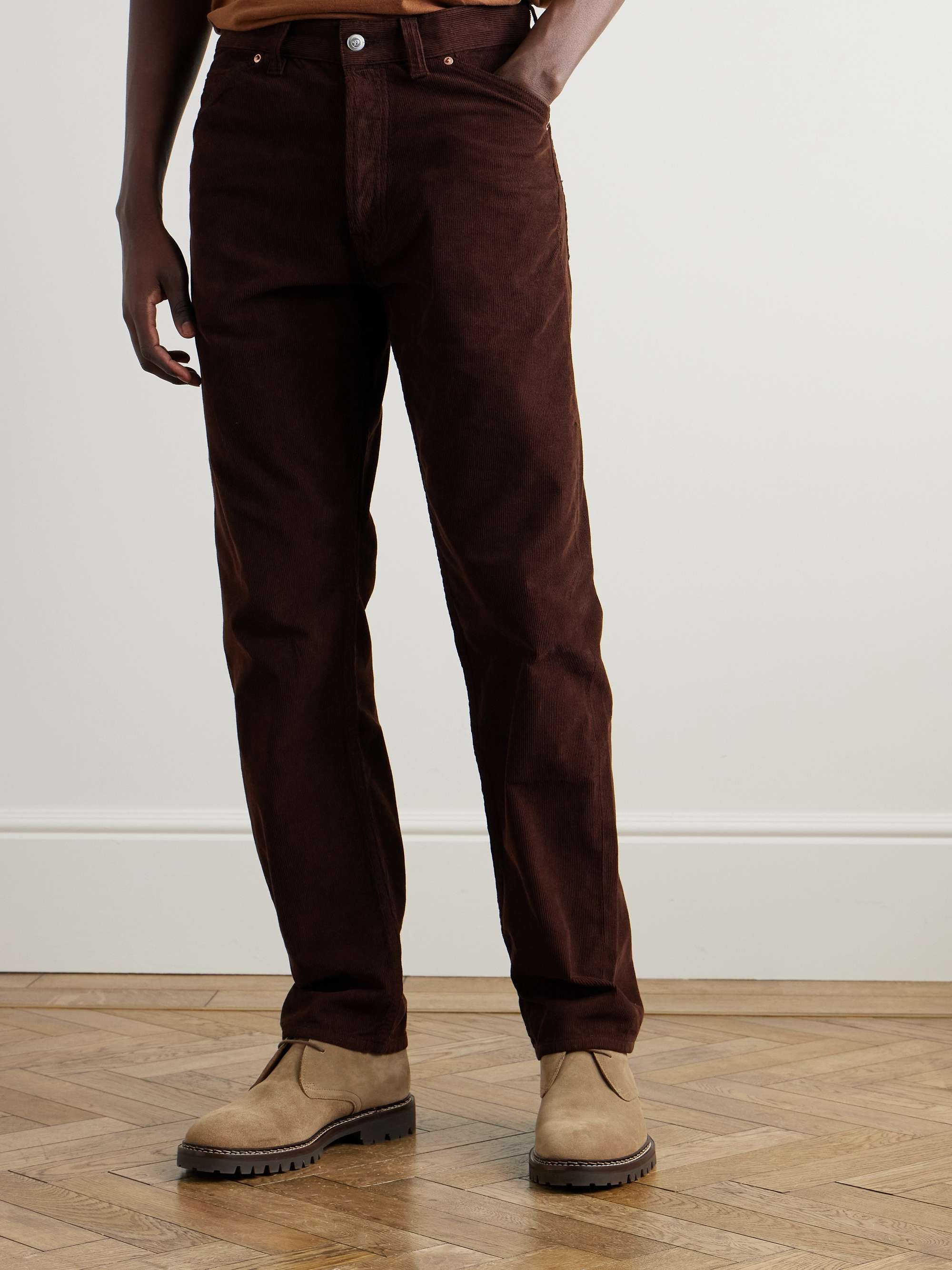 Slim-Fit Straight-Leg Cotton-Corduroy Trousers view