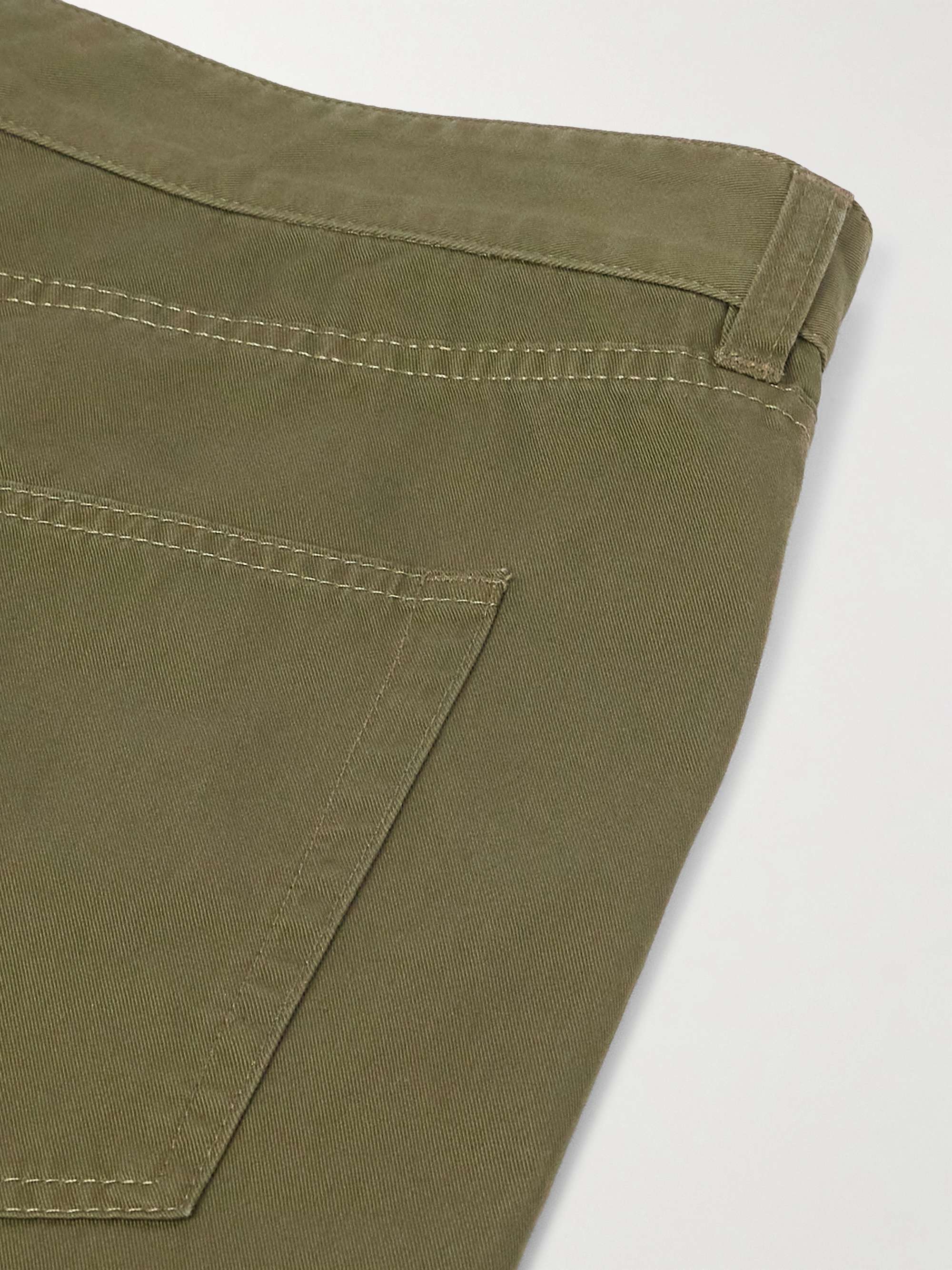 Slim-Fit Cotton-Twill Trousers view