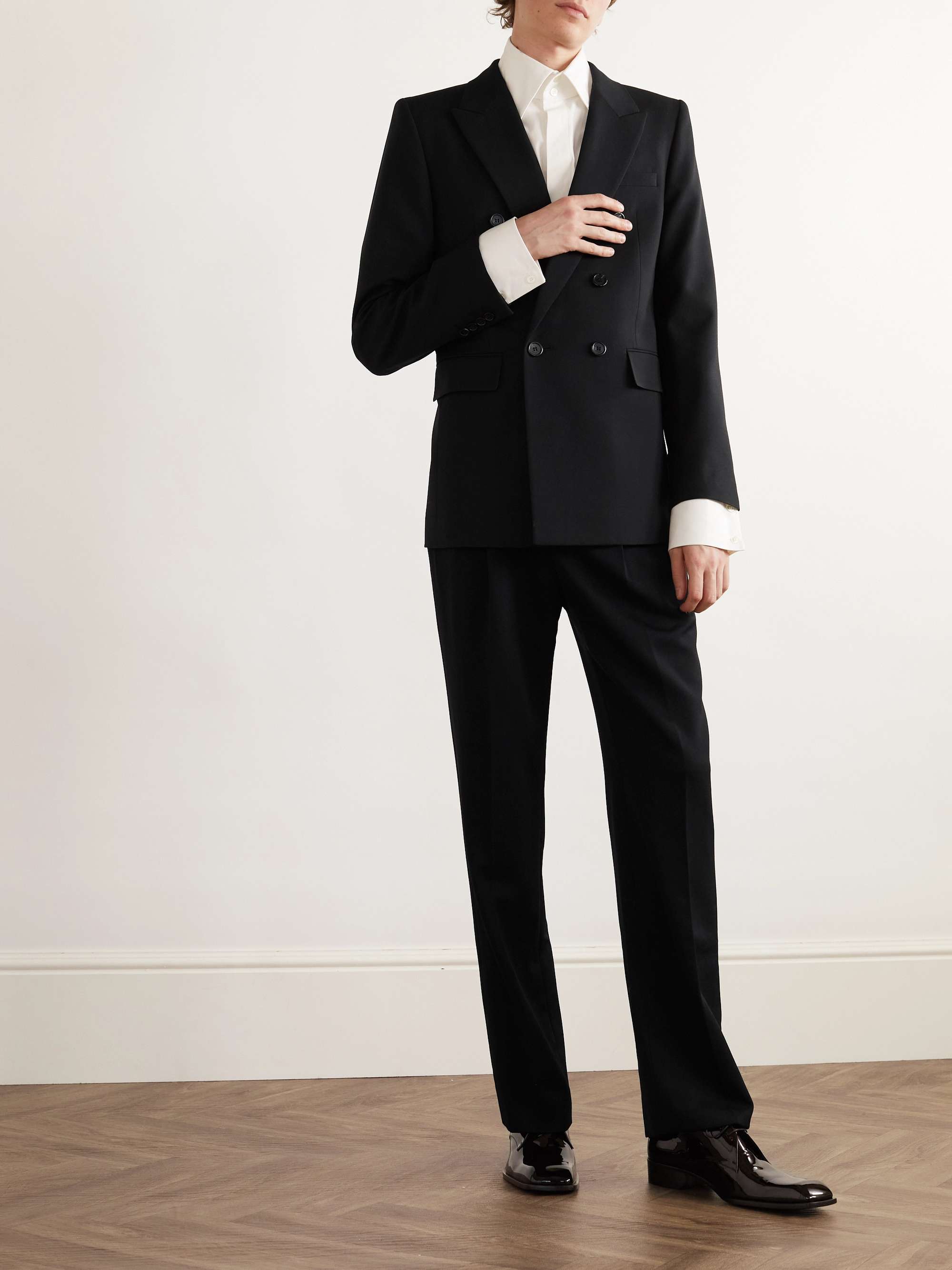 Double-Breasted Wool-Gabardine Blazer view