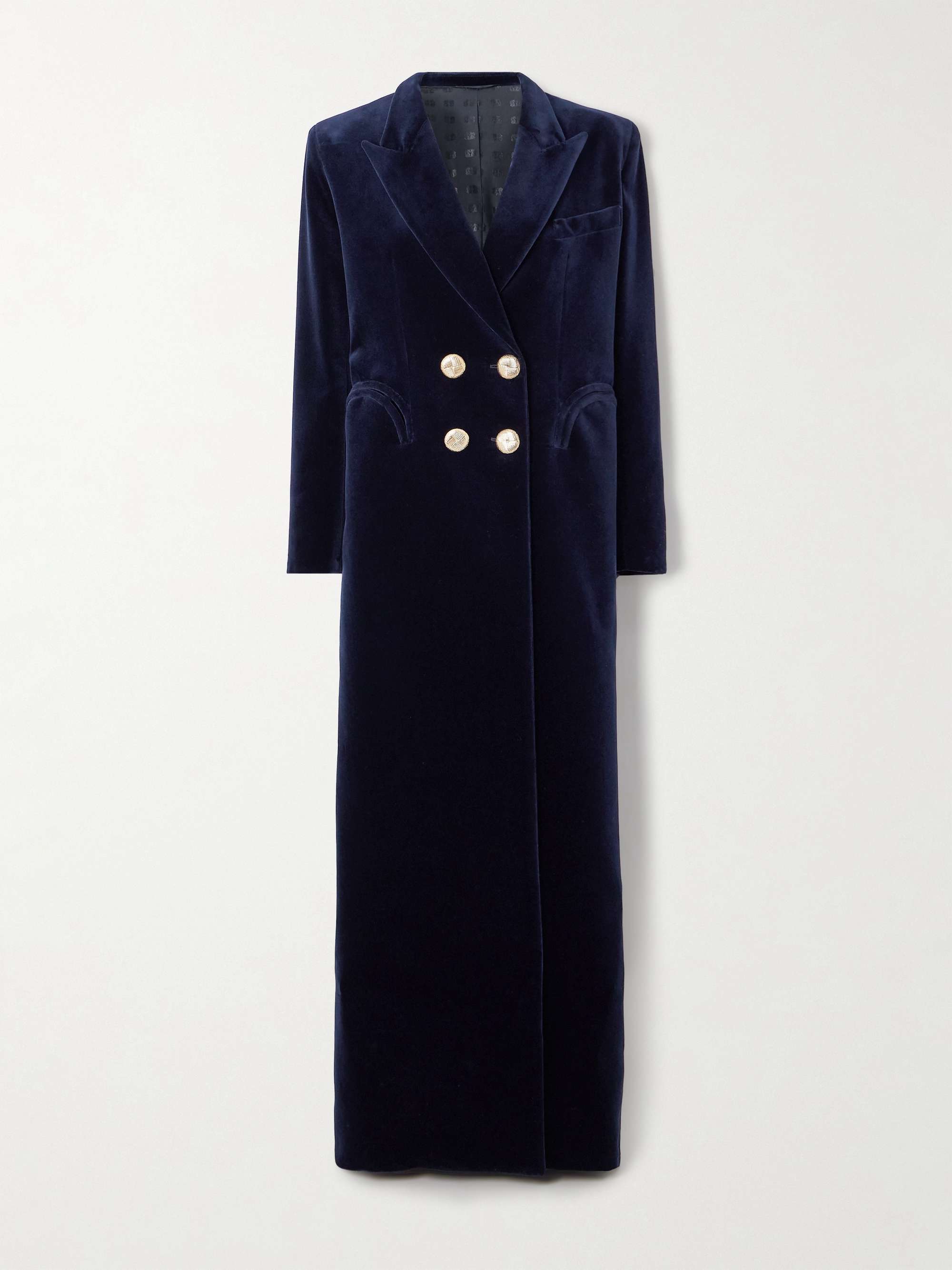 Heart double-breasted cotton-velvet coat hero visual