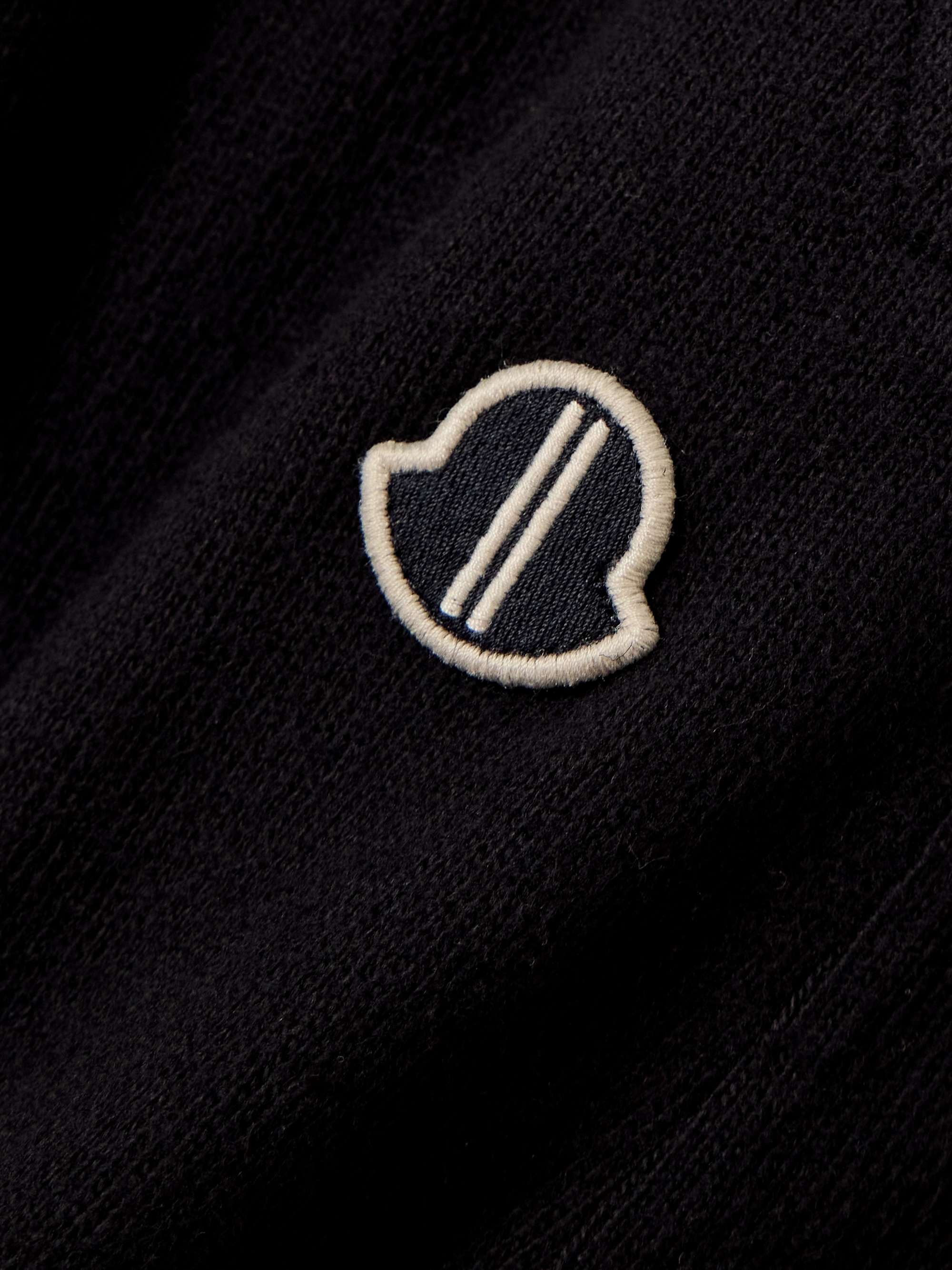 + Moncler Belas appliquéd cotton-jersey wide-leg track pants view