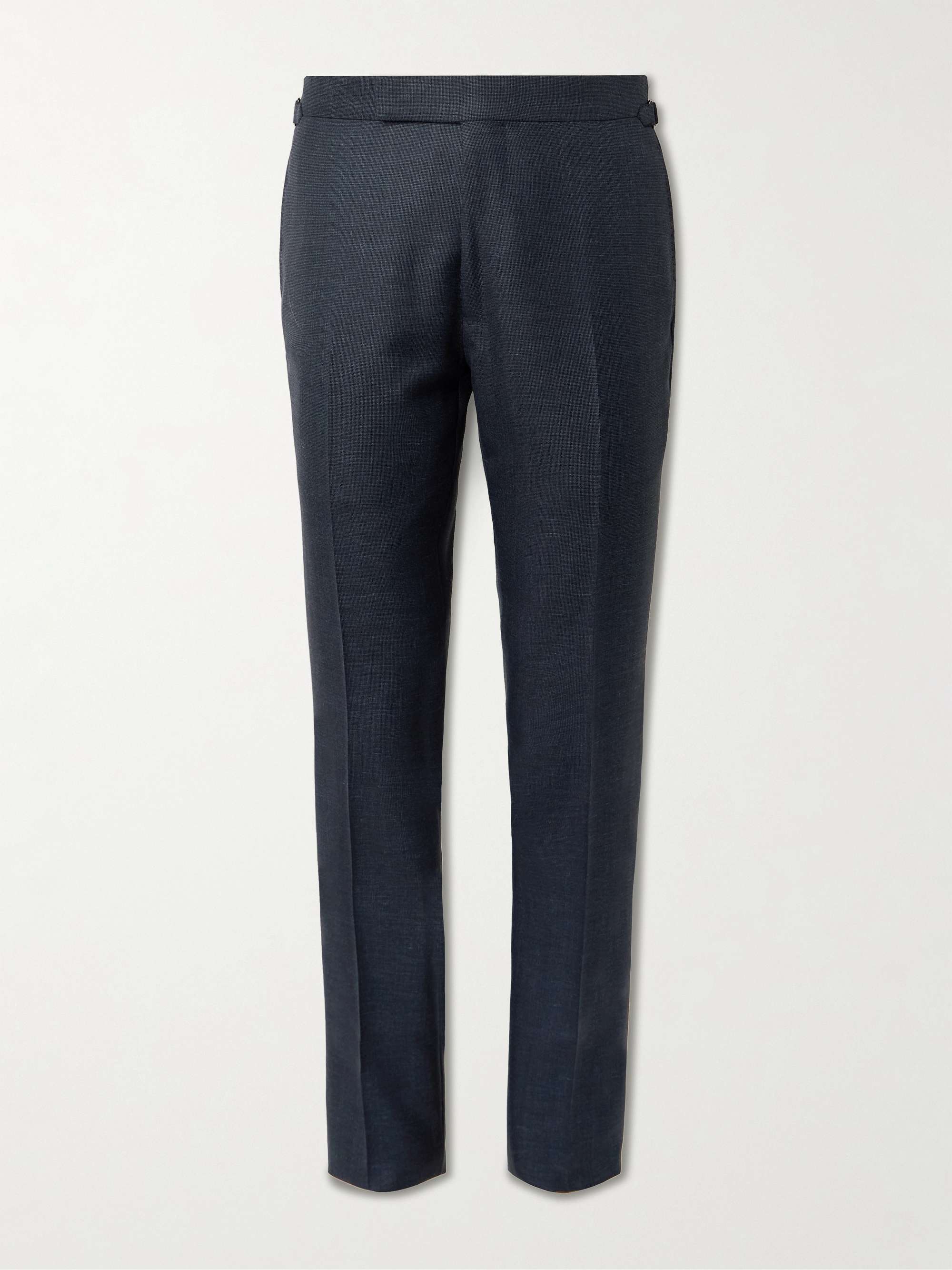 Shelton Slim-Fit Straight-Leg Wool, Mohair, Linen and Silk-Blend Trousers hero visual
