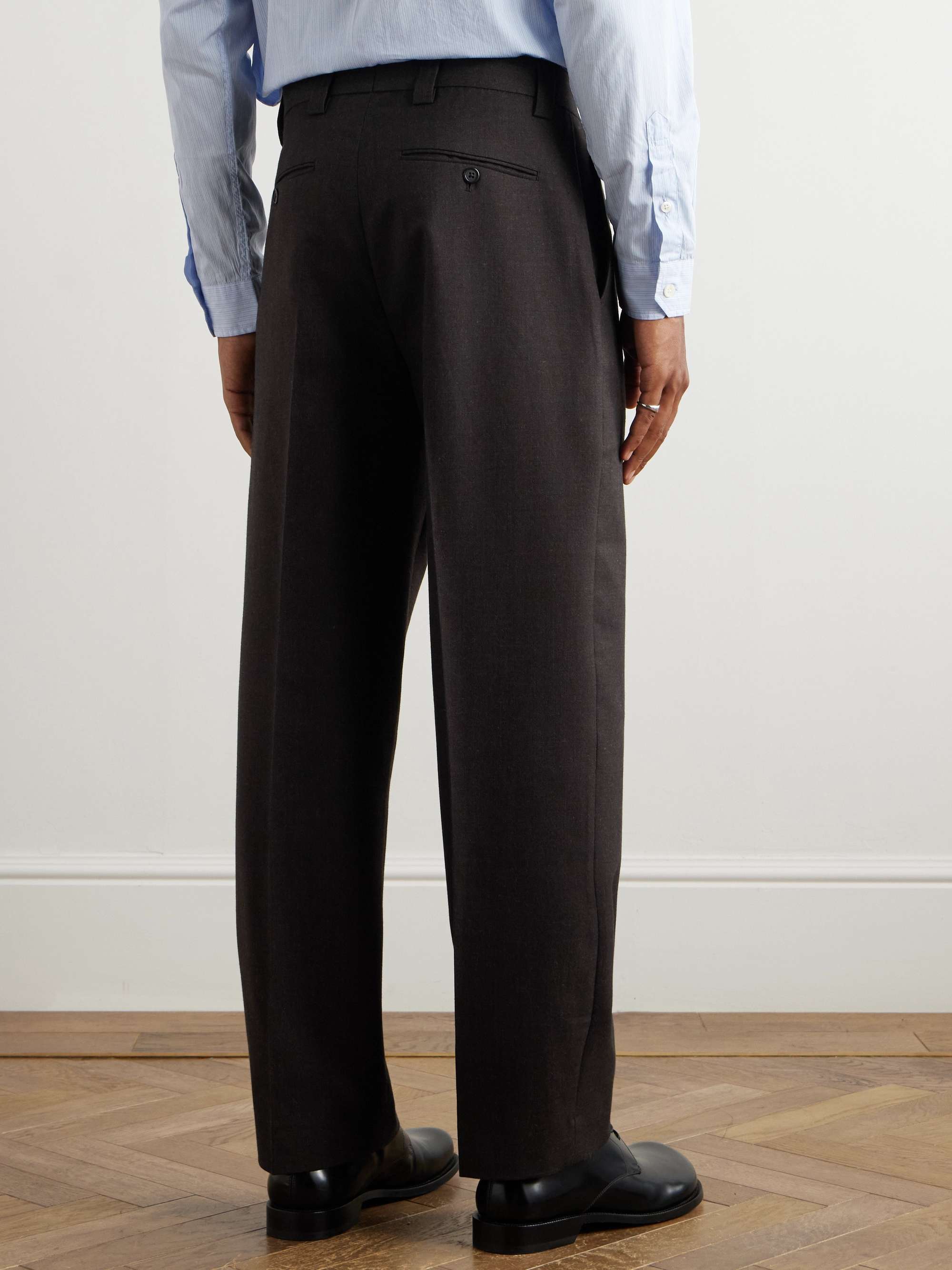Study Straight-Leg Wool and Cotton-Blend Twill Trousers view