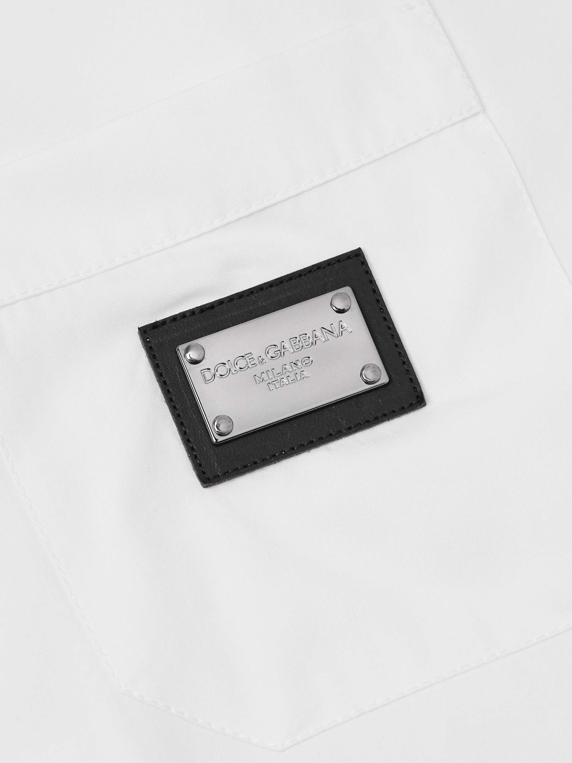 Oversized Camp-Collar Logo-Appliquéd Cotton-Poplin Shirt view