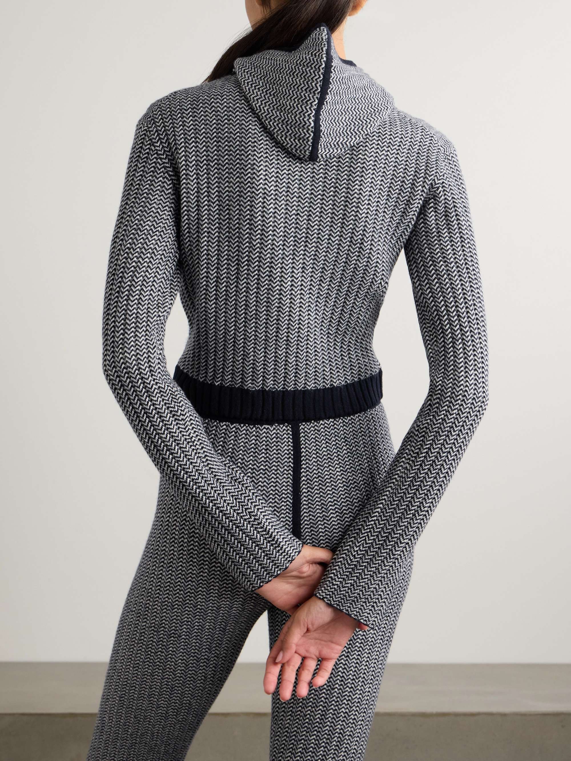 Jazzy jacquard-knit wool and cashmere-blend hoodie view