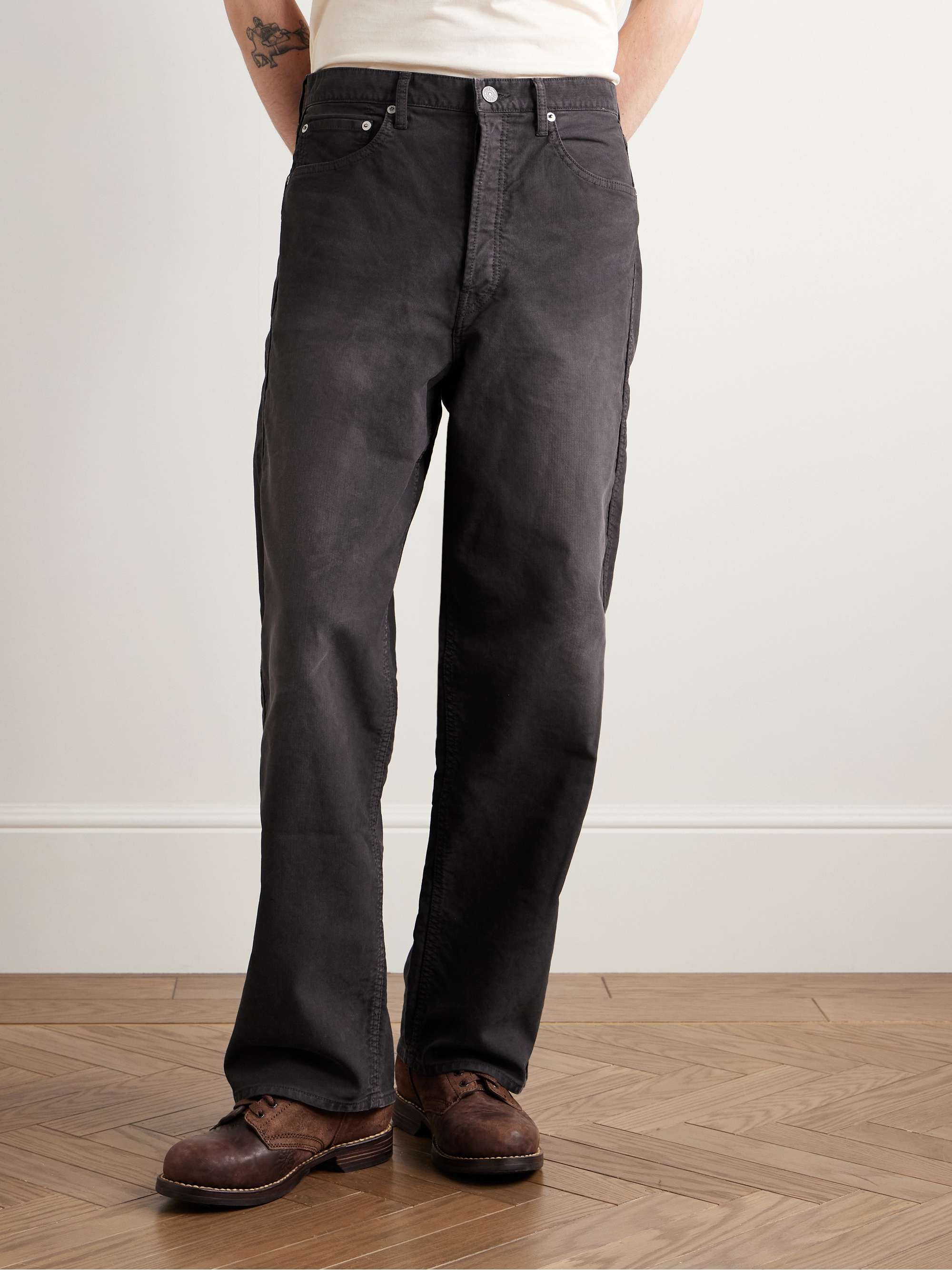 Fluxus 01 Slim-Fit Straight-Leg Garment-Dyed Cotton Trousers view
