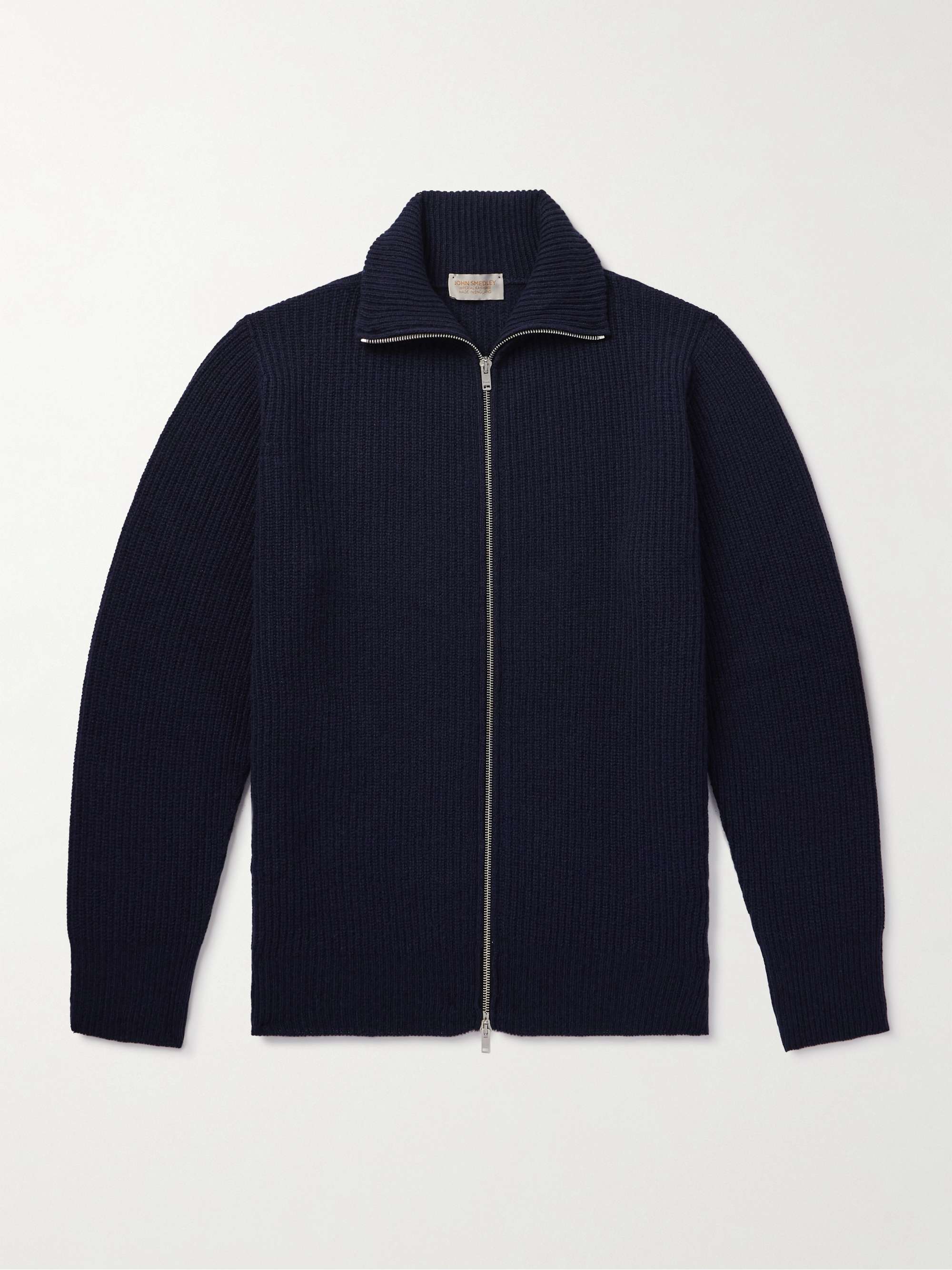Ribbed Recycled-Cashmere and Merino Wool-Bland Zip-Up Cardigan hero visual