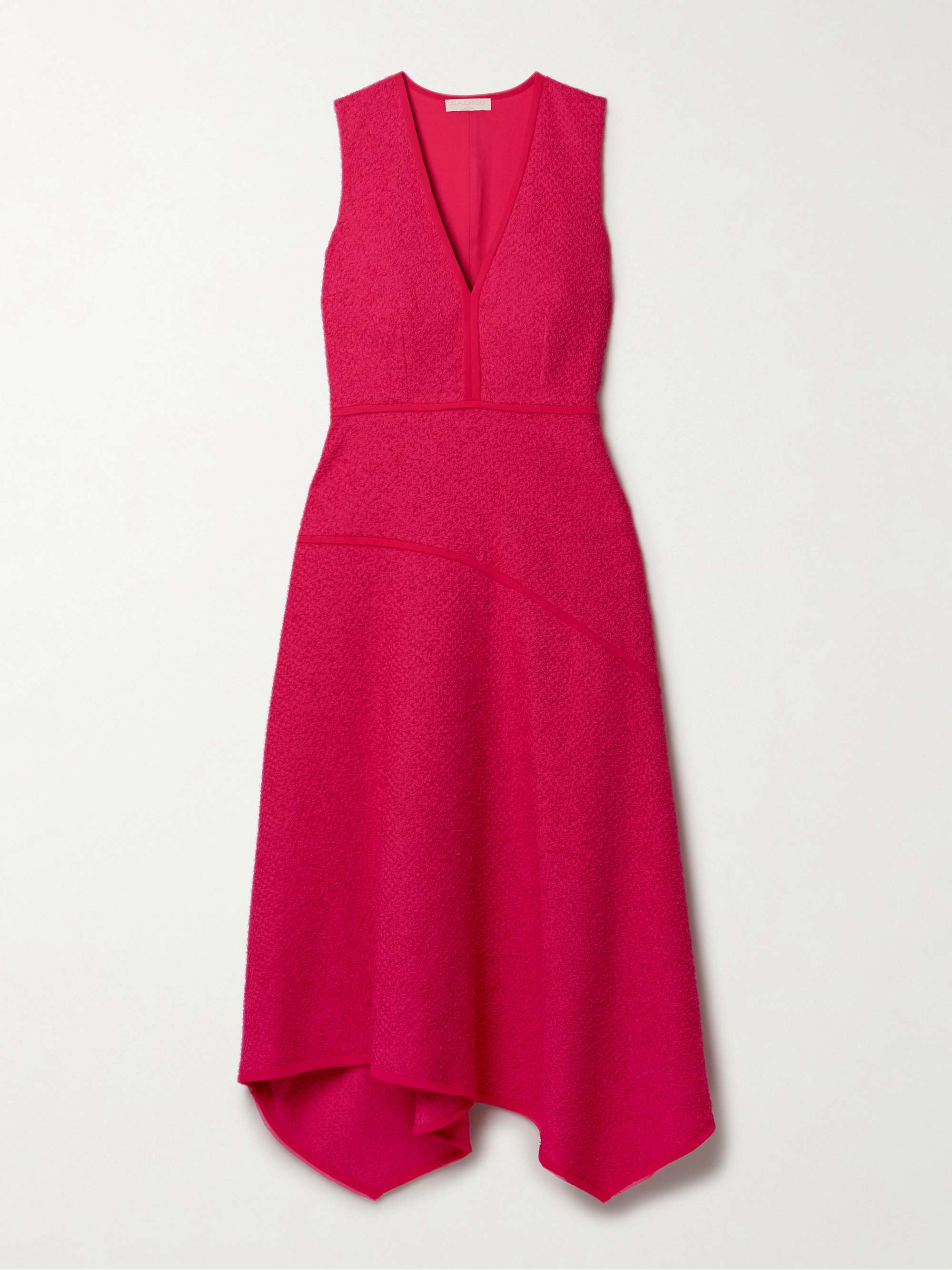 Florence chiffon-trimmed cotton-blend tweed midi dress hero visual