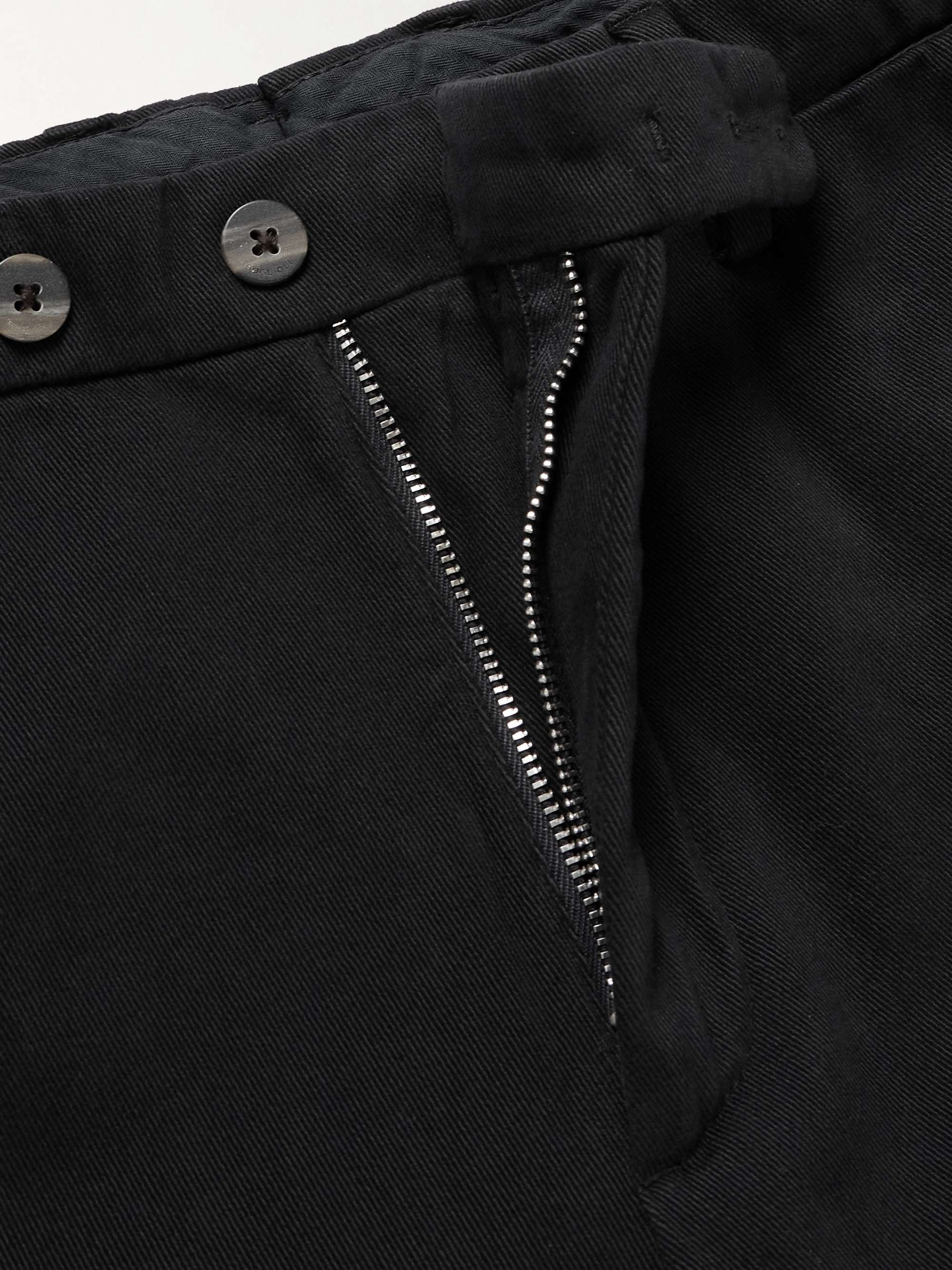 Straight-Leg Garment-Dyed Cotton-Blend Twill Suit Trousers view