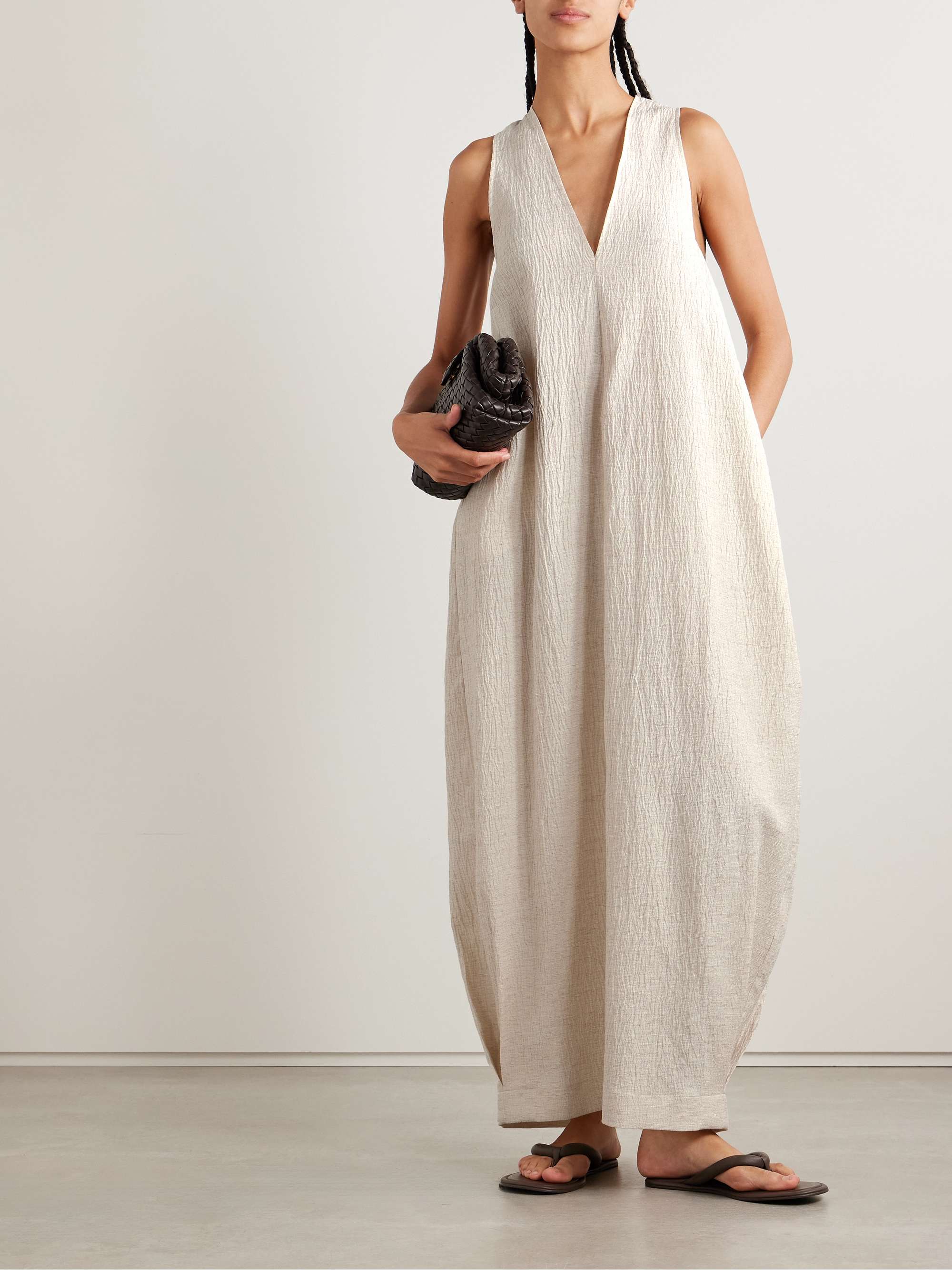 Eladia crinkled cotton-blend maxi dress view