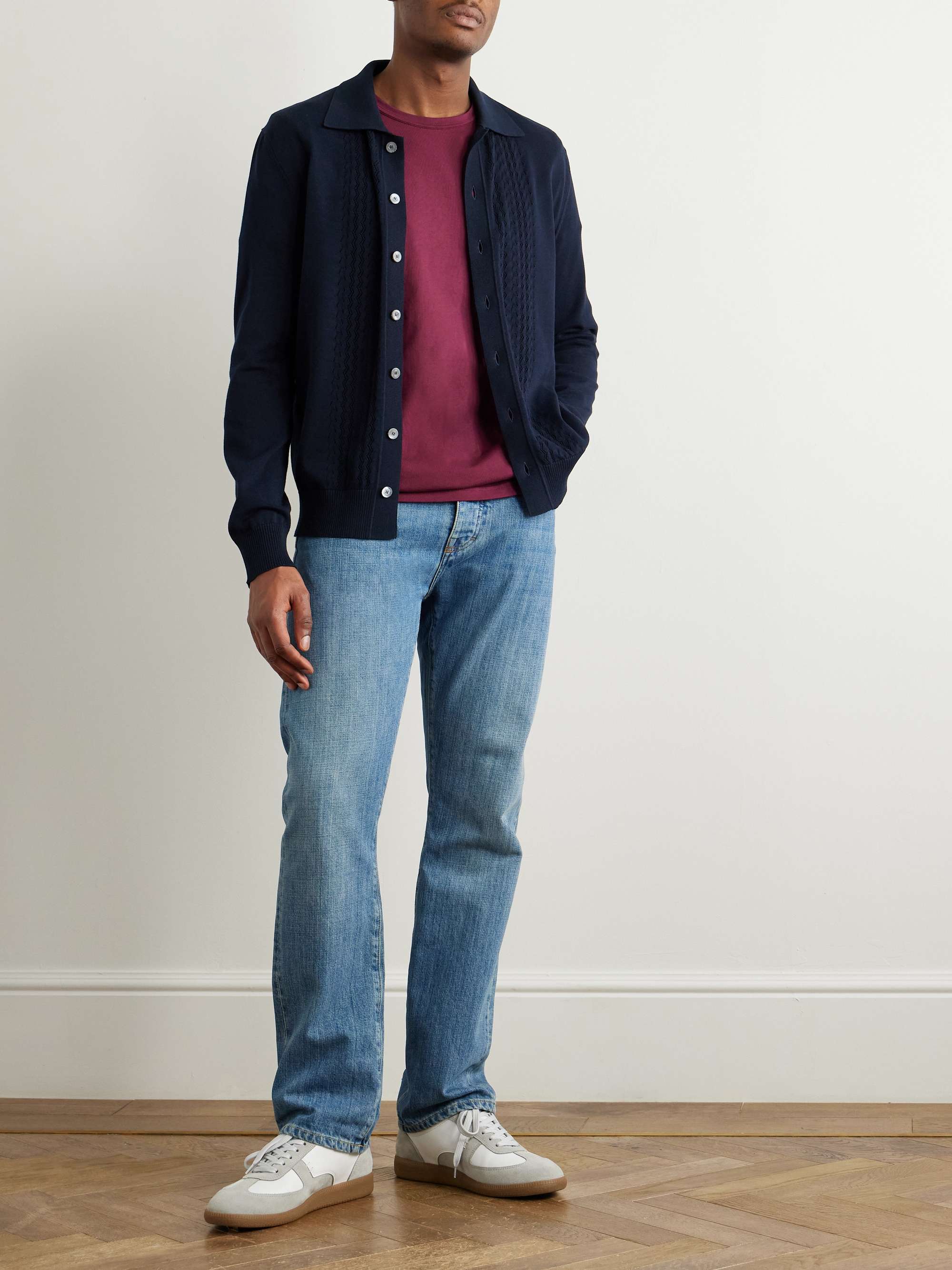 Pointelle-Knit Cotton Shirt view