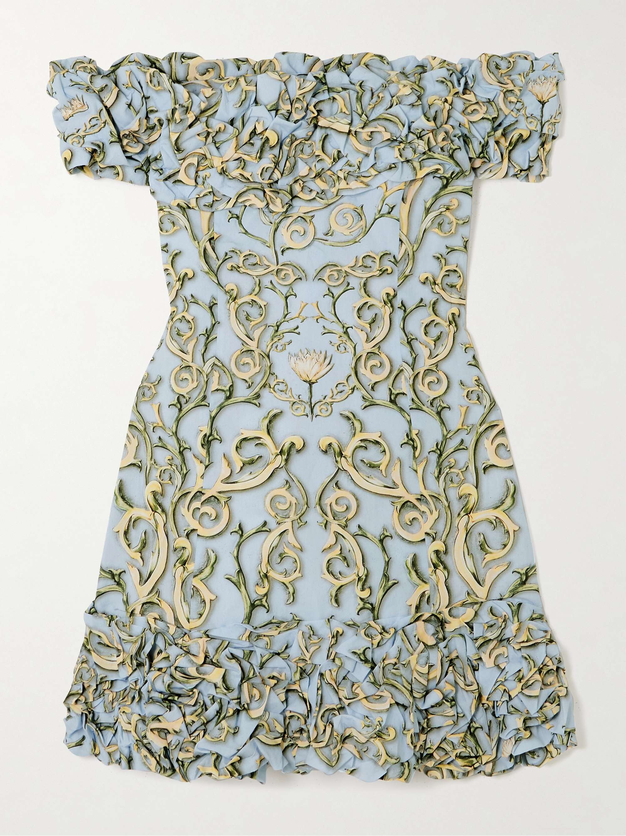 Jardin Soledad off-the-shoulder printed cotton-poplin mini dress hero visual