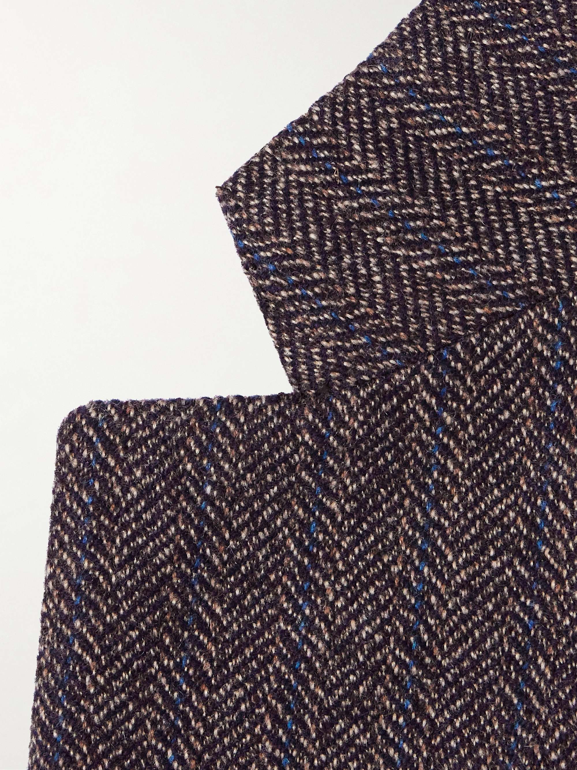 Torino Pinstripe Herringbone Cashmere-Tweed Blazer view