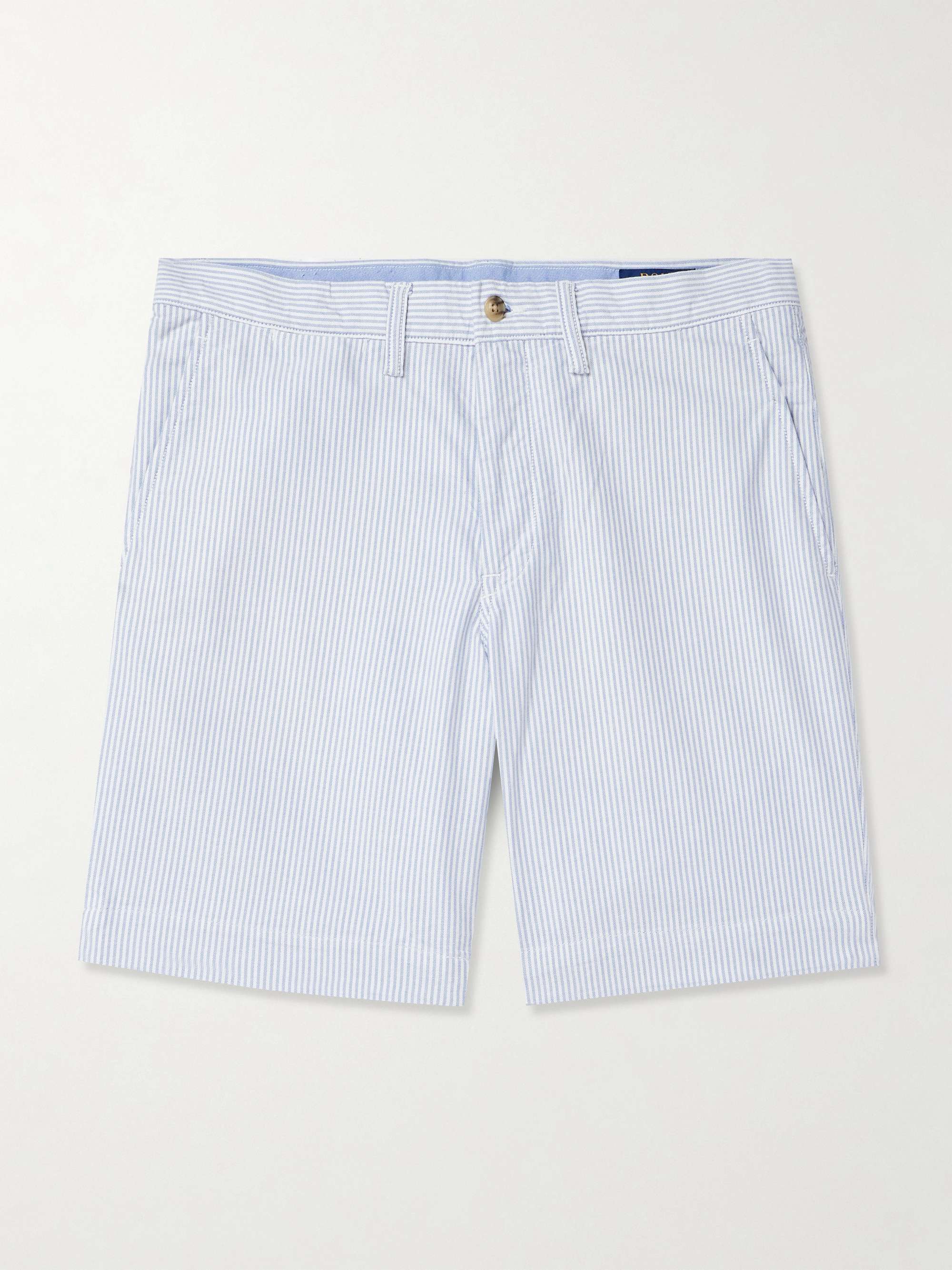 Bedford Straight-Leg Striped Cotton Oxford Shorts hero visual