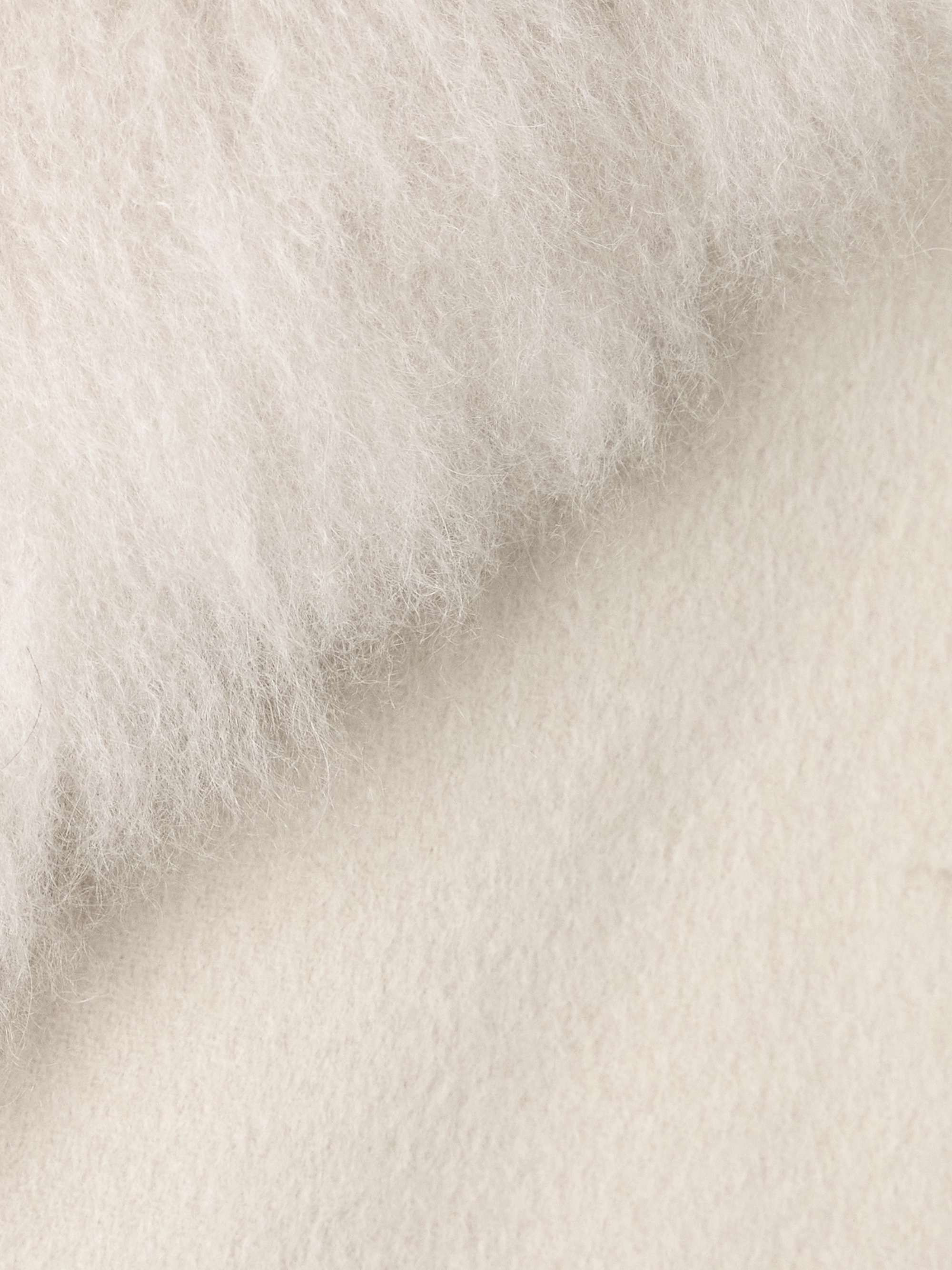 Belted shearling-trimmed wool and cashmere-blend coat view