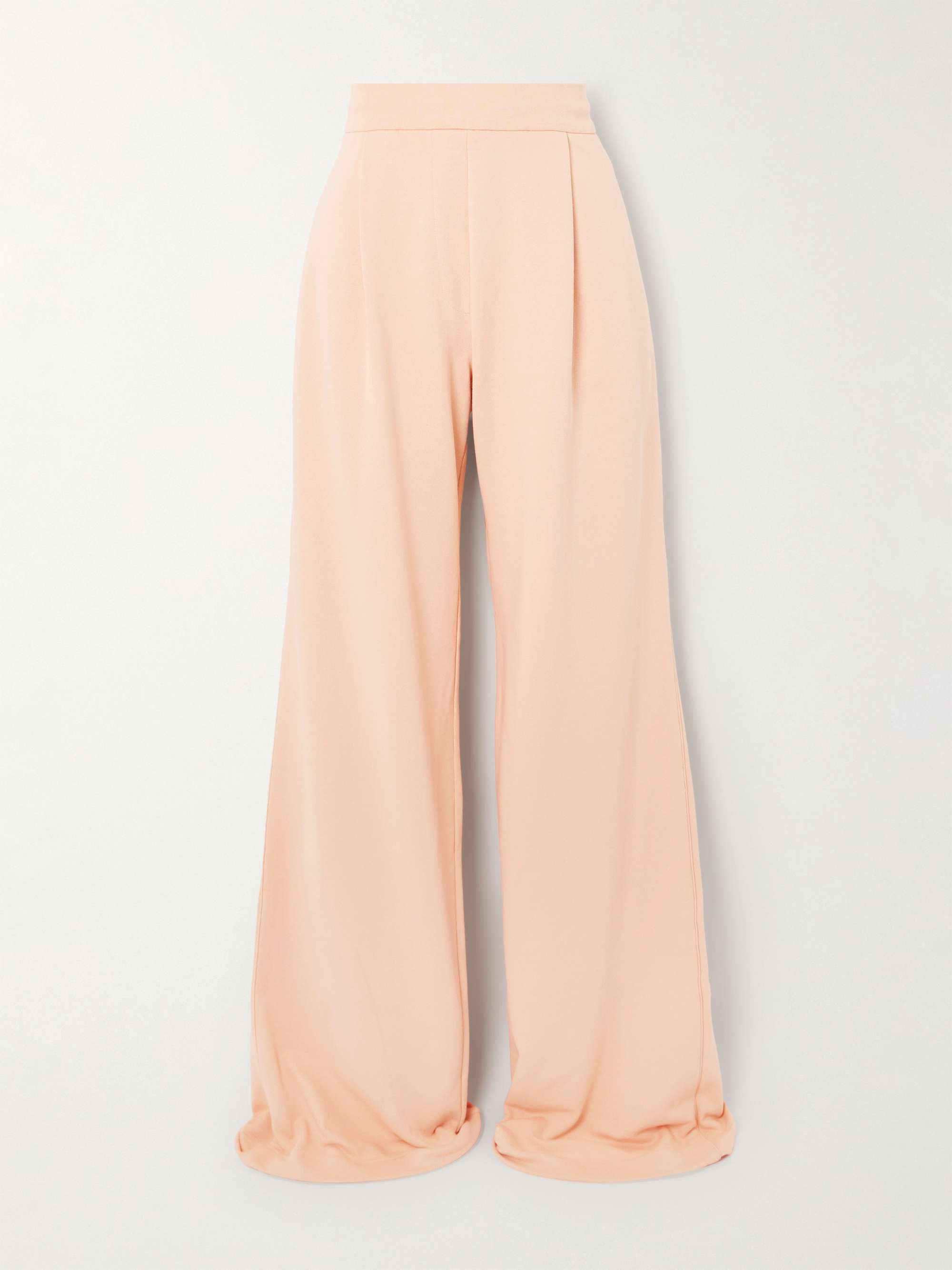 Pleated cotton-jersey wide-leg track pants hero visual
